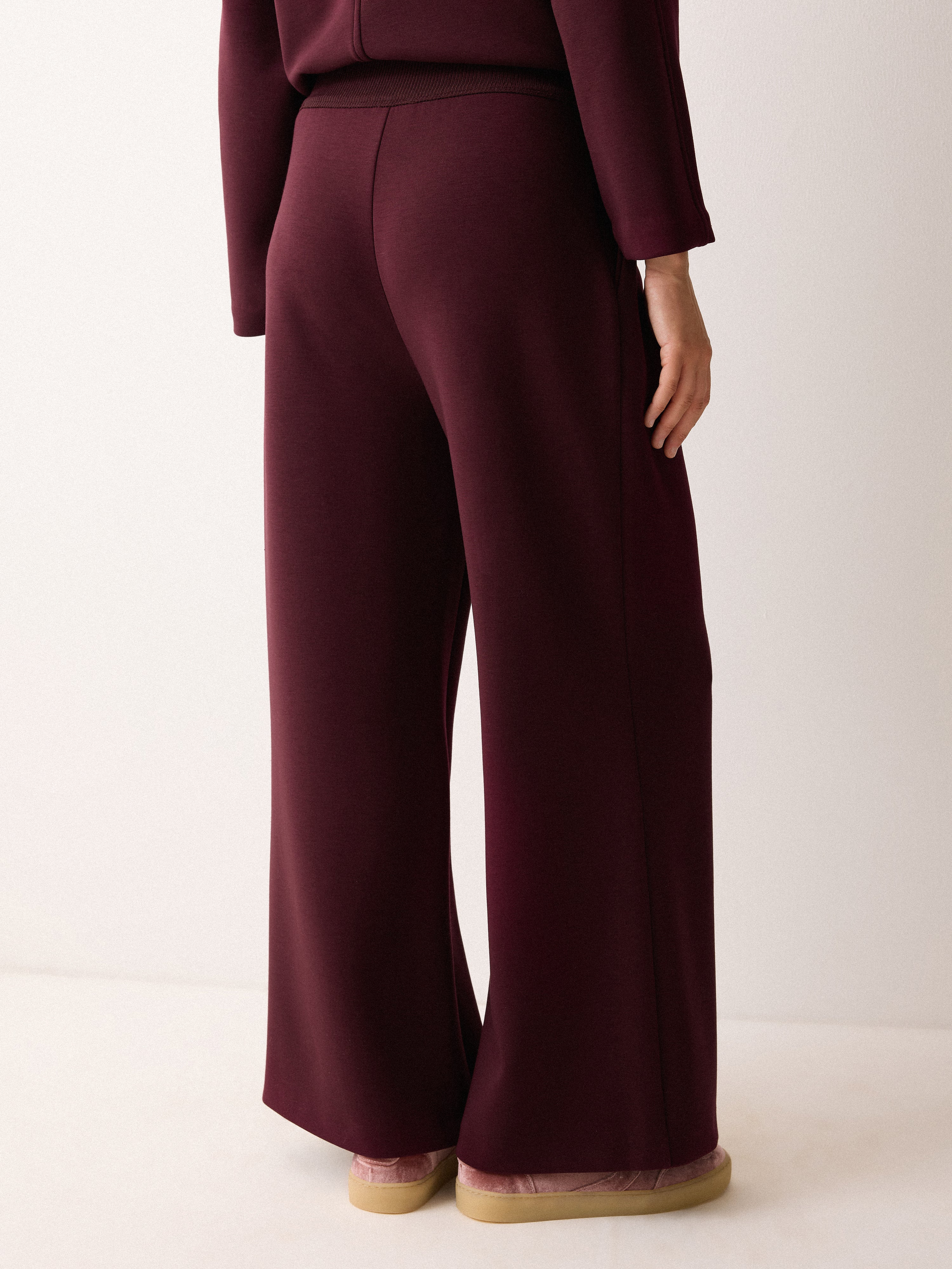 Luxe Pleated Track Pant | Burgundy - Image 6