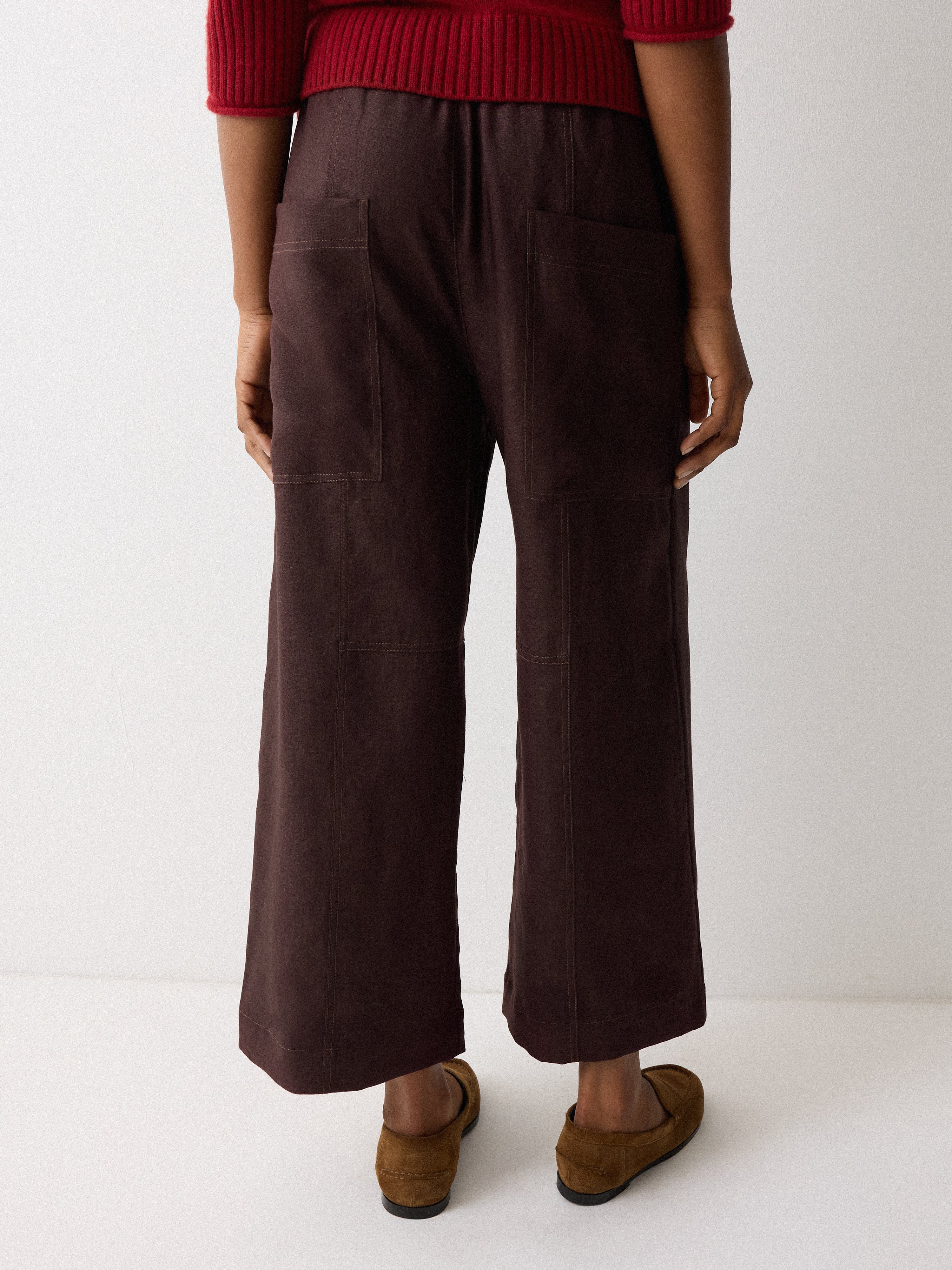 Mara Linen Relaxed Trouser | Purple - Image 4