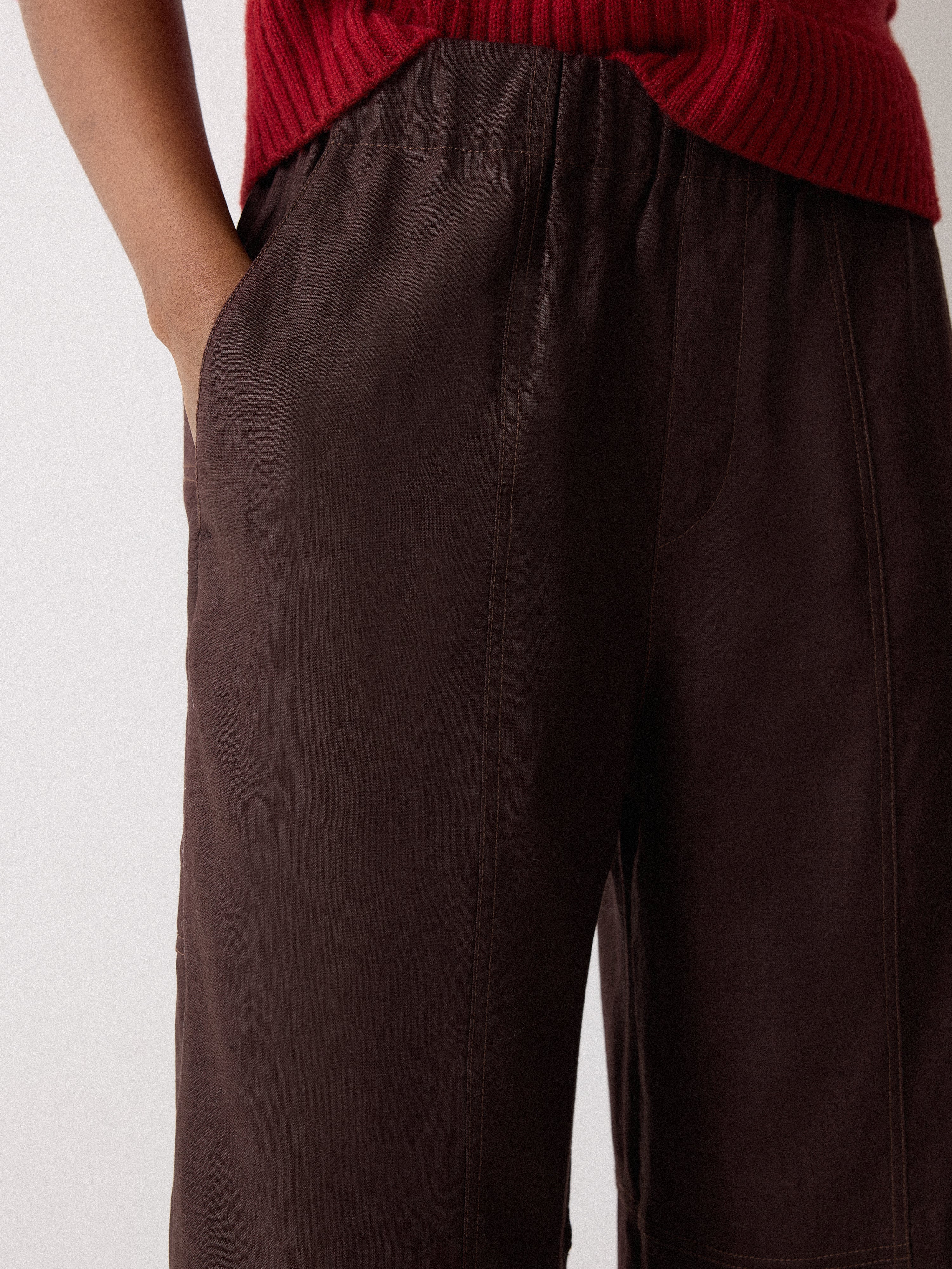 Mara Linen Relaxed Trouser | Purple - Image 5