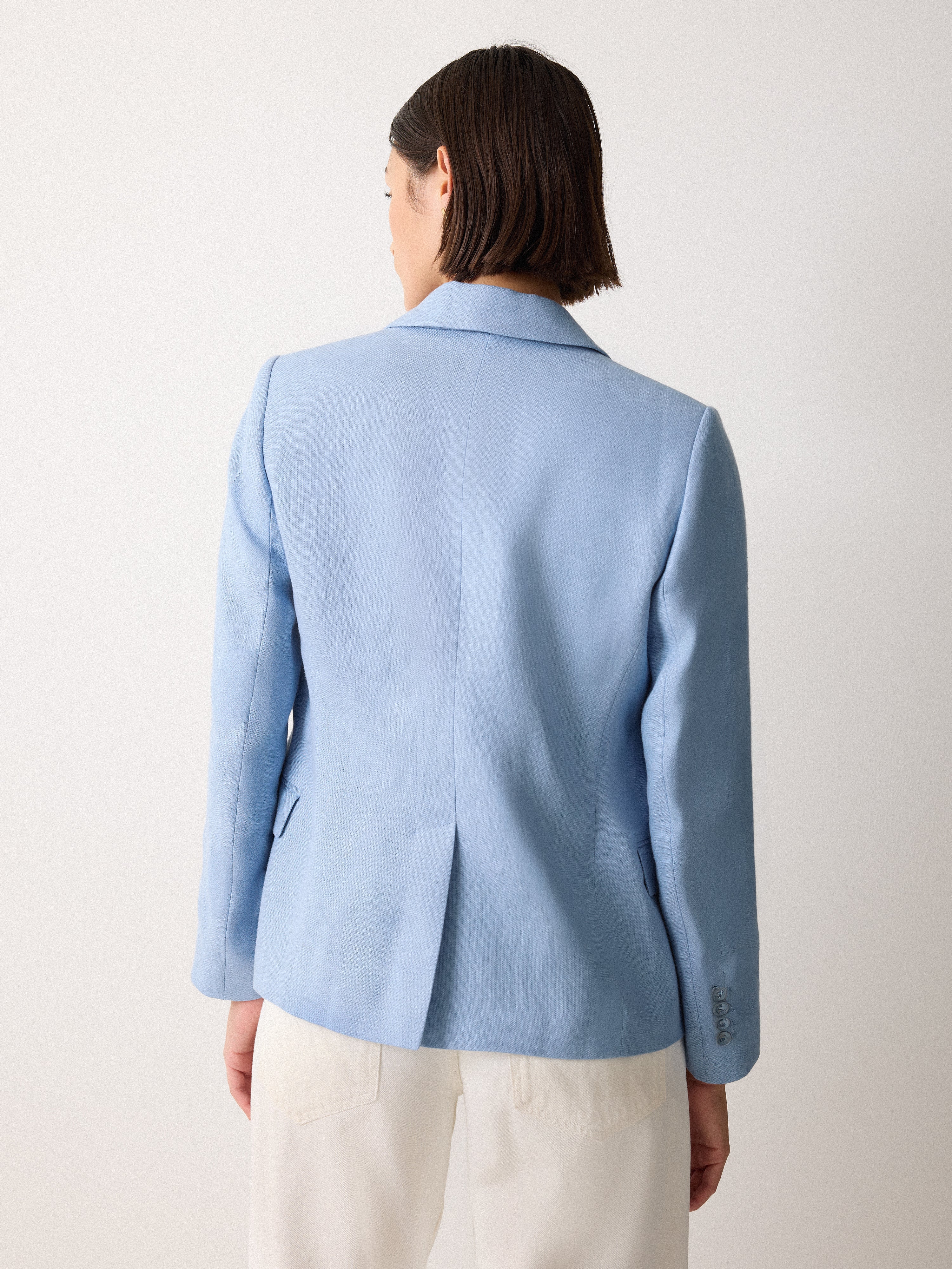 Maree Irish Linen Short Blazer | Blue - Image 5