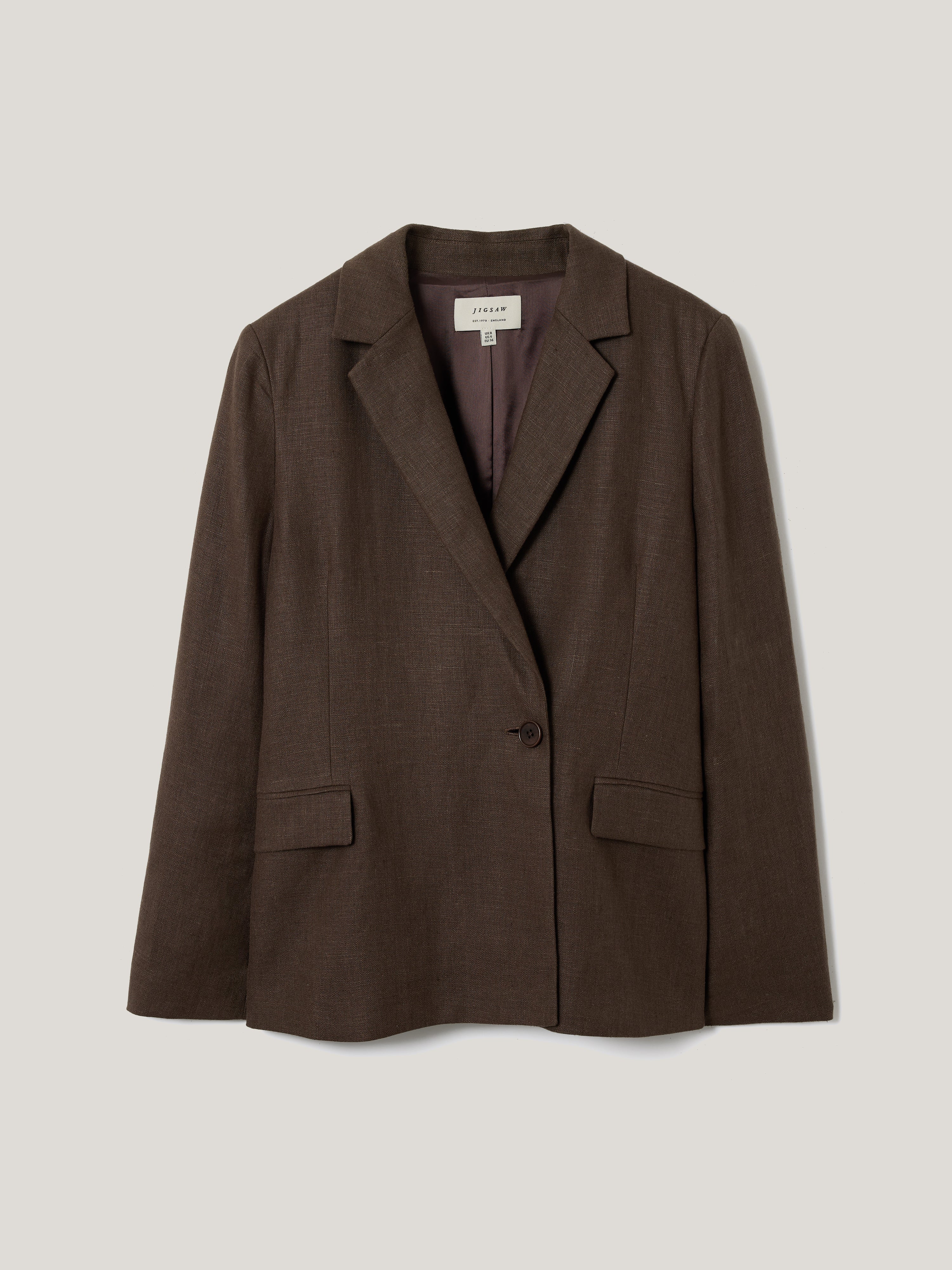 Maree Irish Linen Blazer | Brown - Image 6