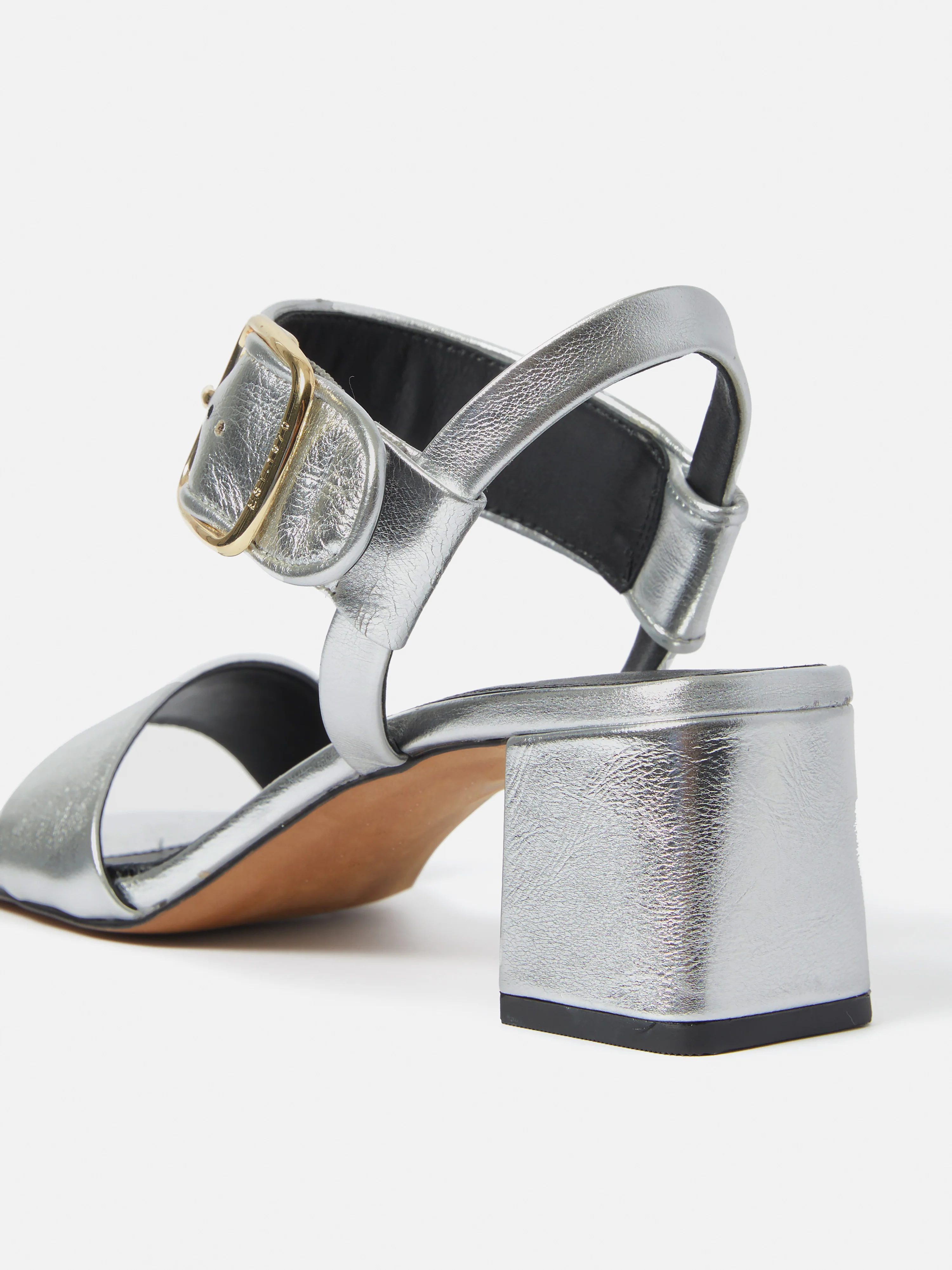 Maybell Metallic Heeled Sandal | Silver - Image 4