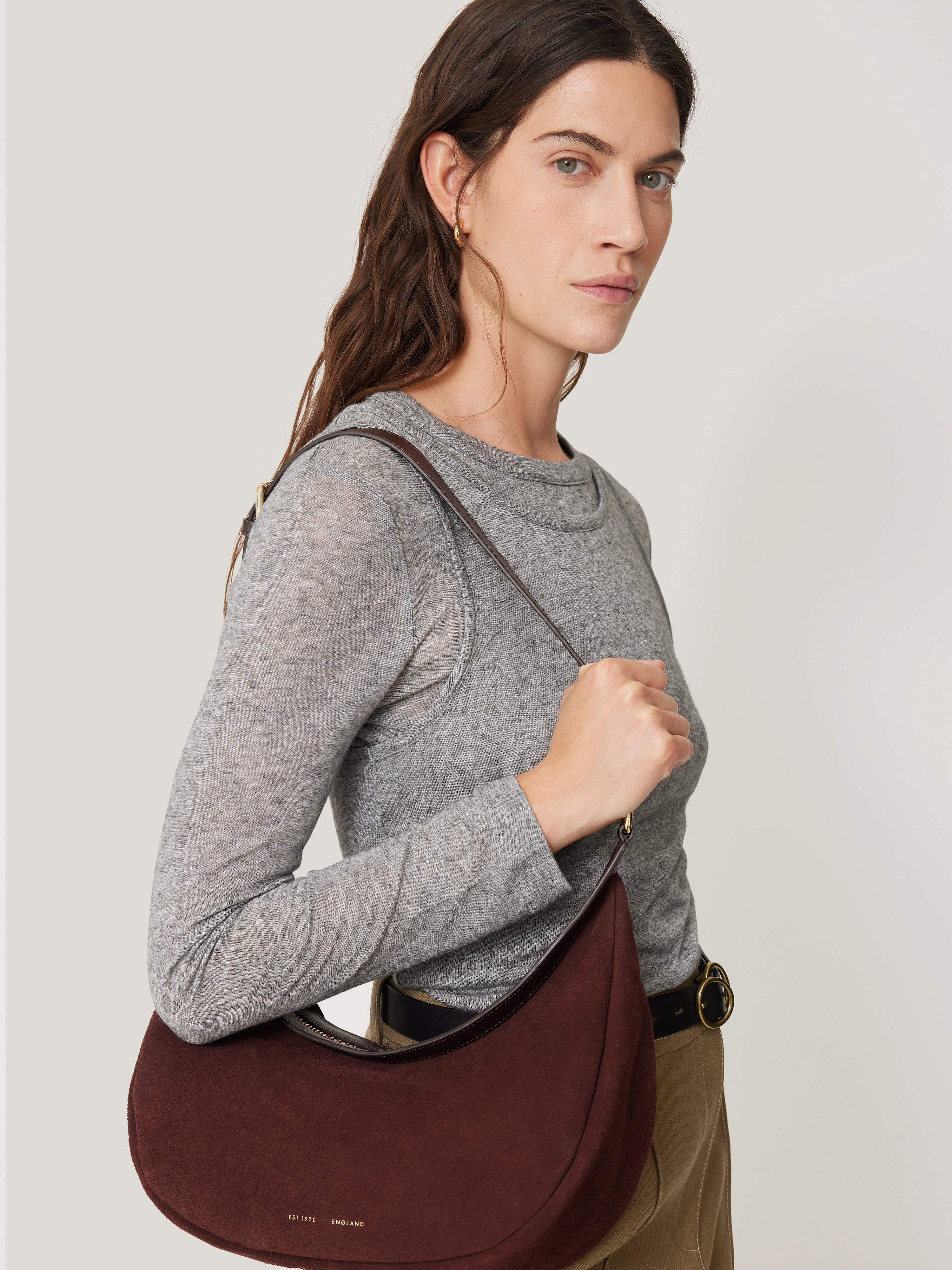 Melbury Soft Suede Bag | Port - Image 3