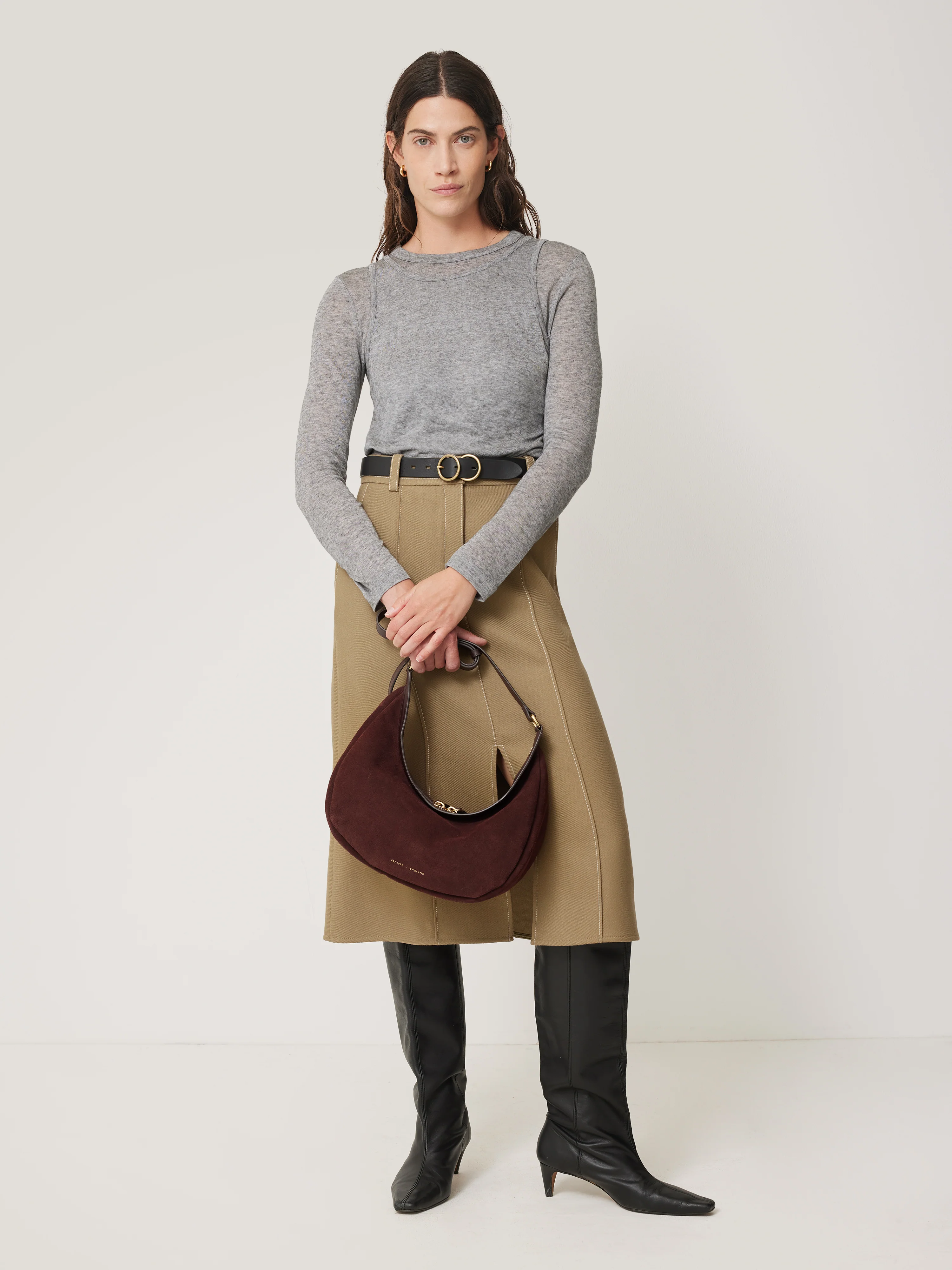 Melbury Soft Suede Bag | Port - Image 5