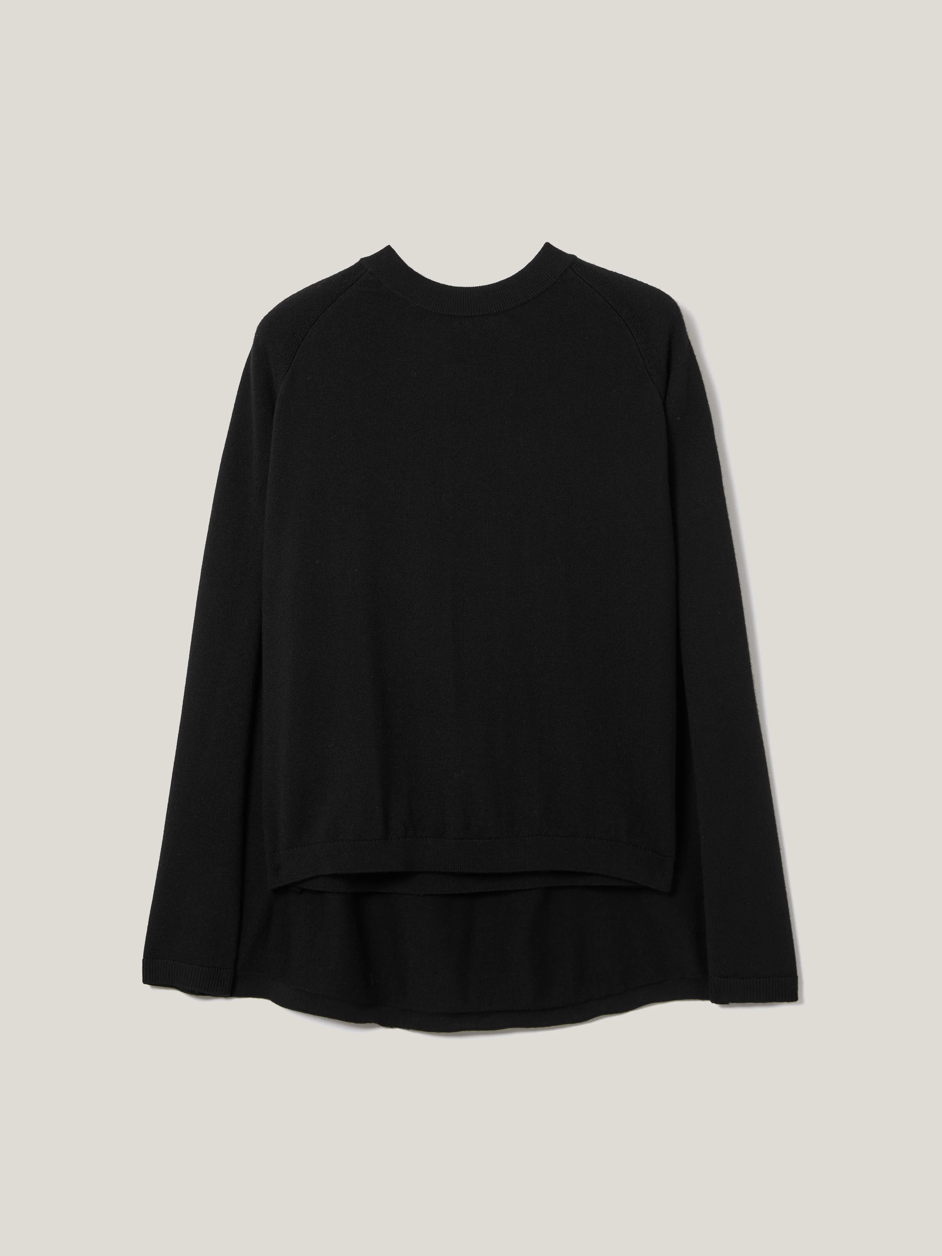 Merino Cape Jumper | Black - Image 5