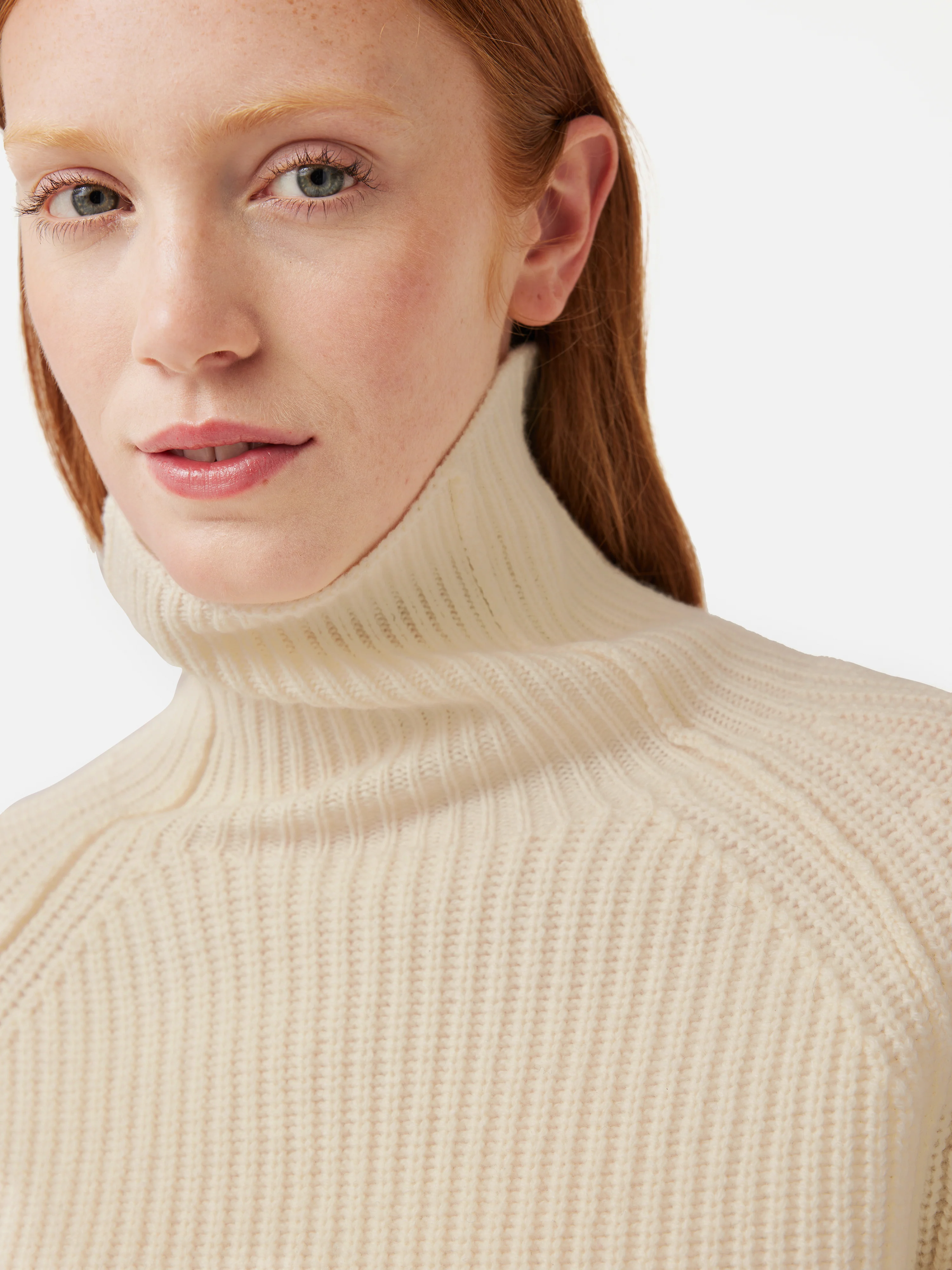 Merino Fishermans Rib Jumper | Cream - Image 2