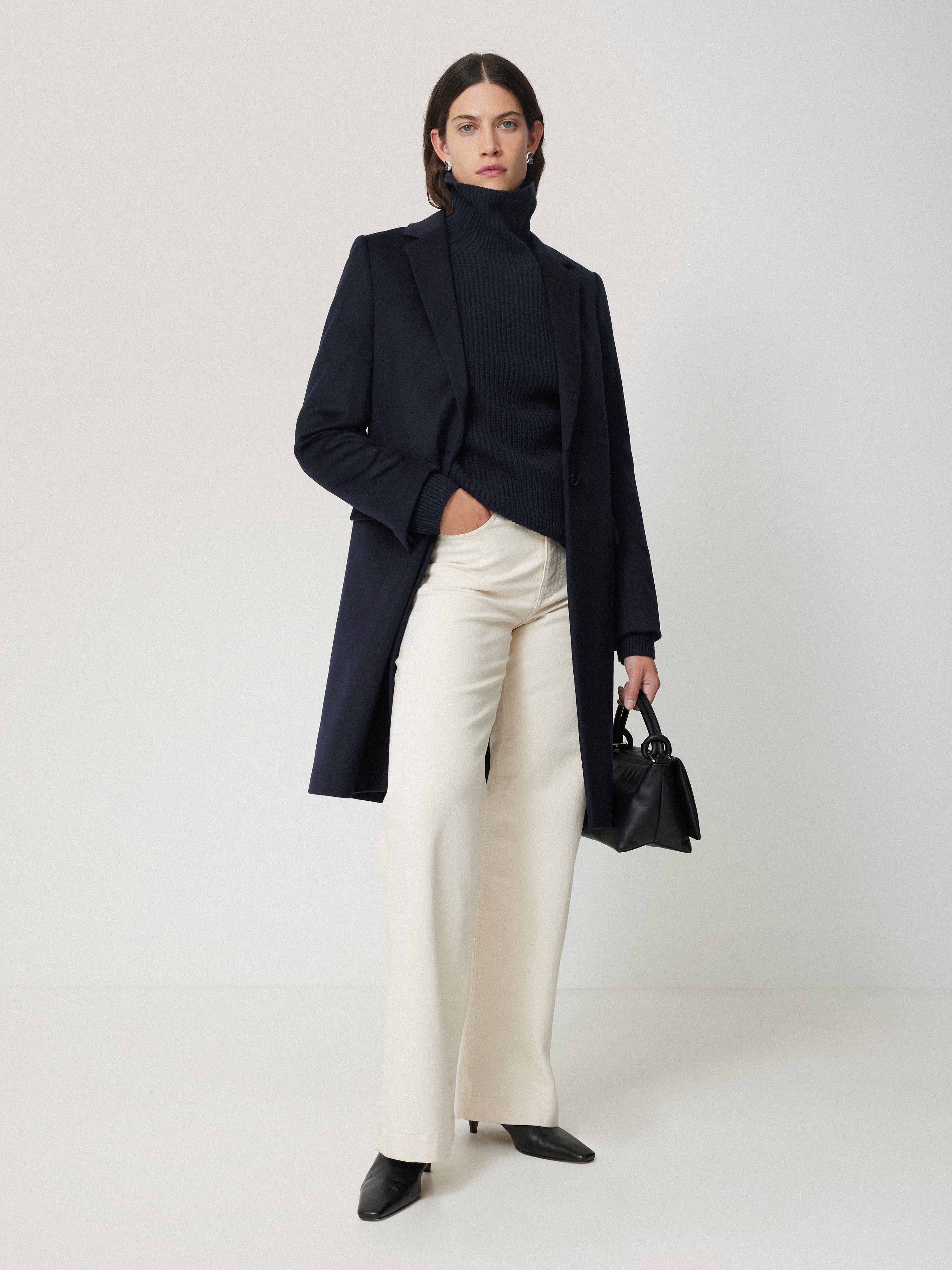 Merino Fishermans Rib Jumper | Navy - Image 6