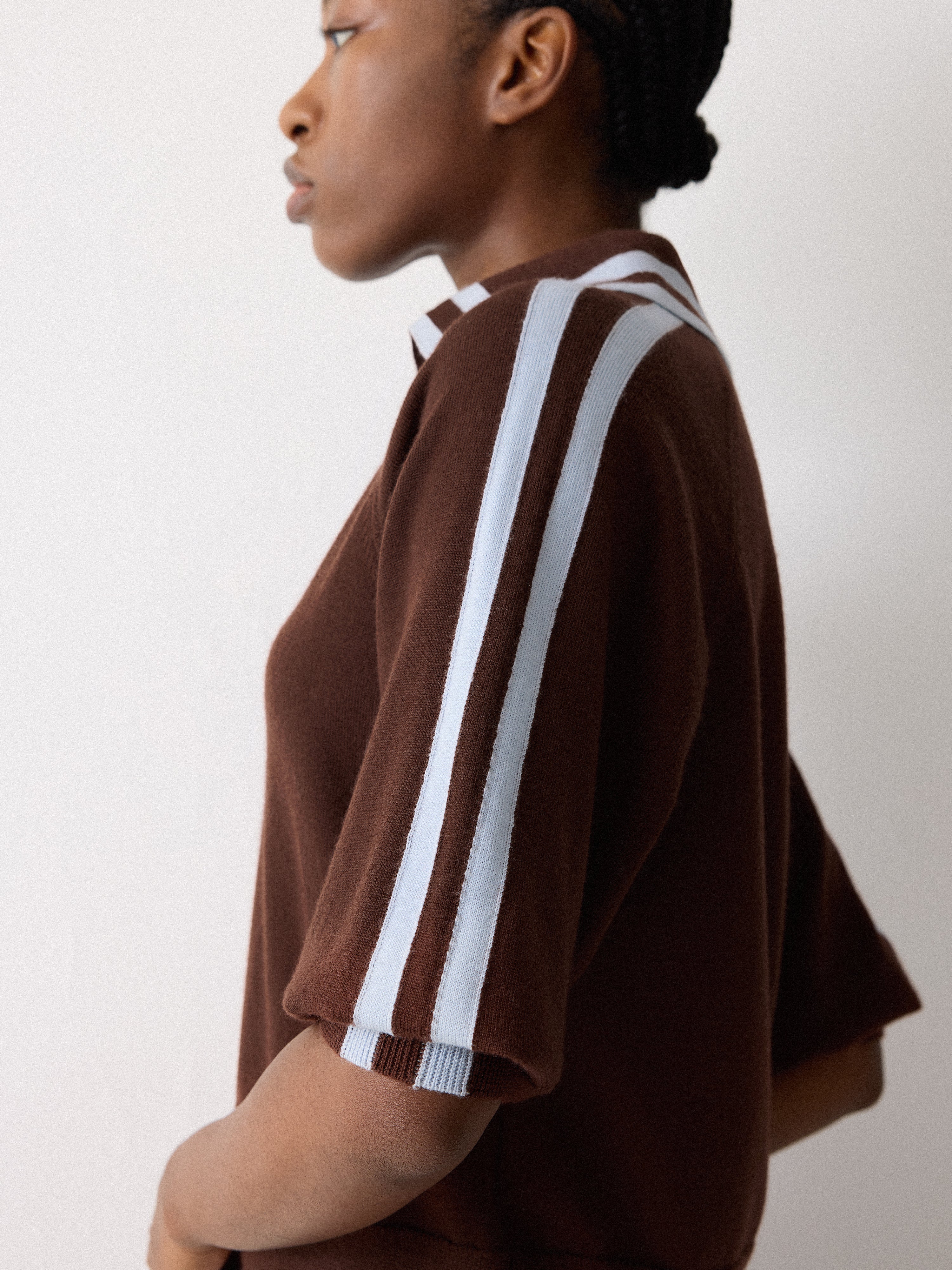 Merino Marine Collar Jumper | Brown - Image 4