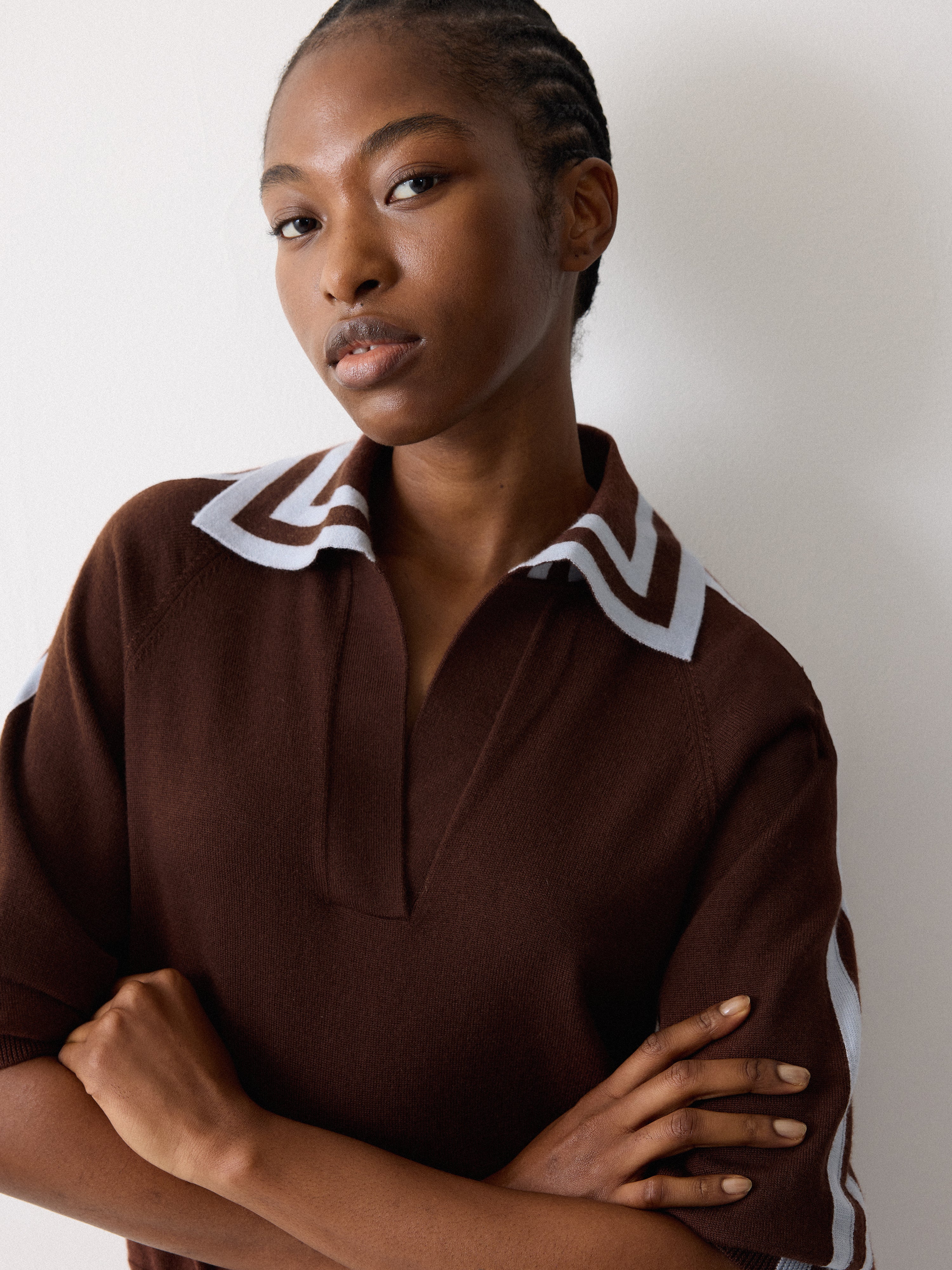 Merino Marine Collar Jumper | Brown - Image 5