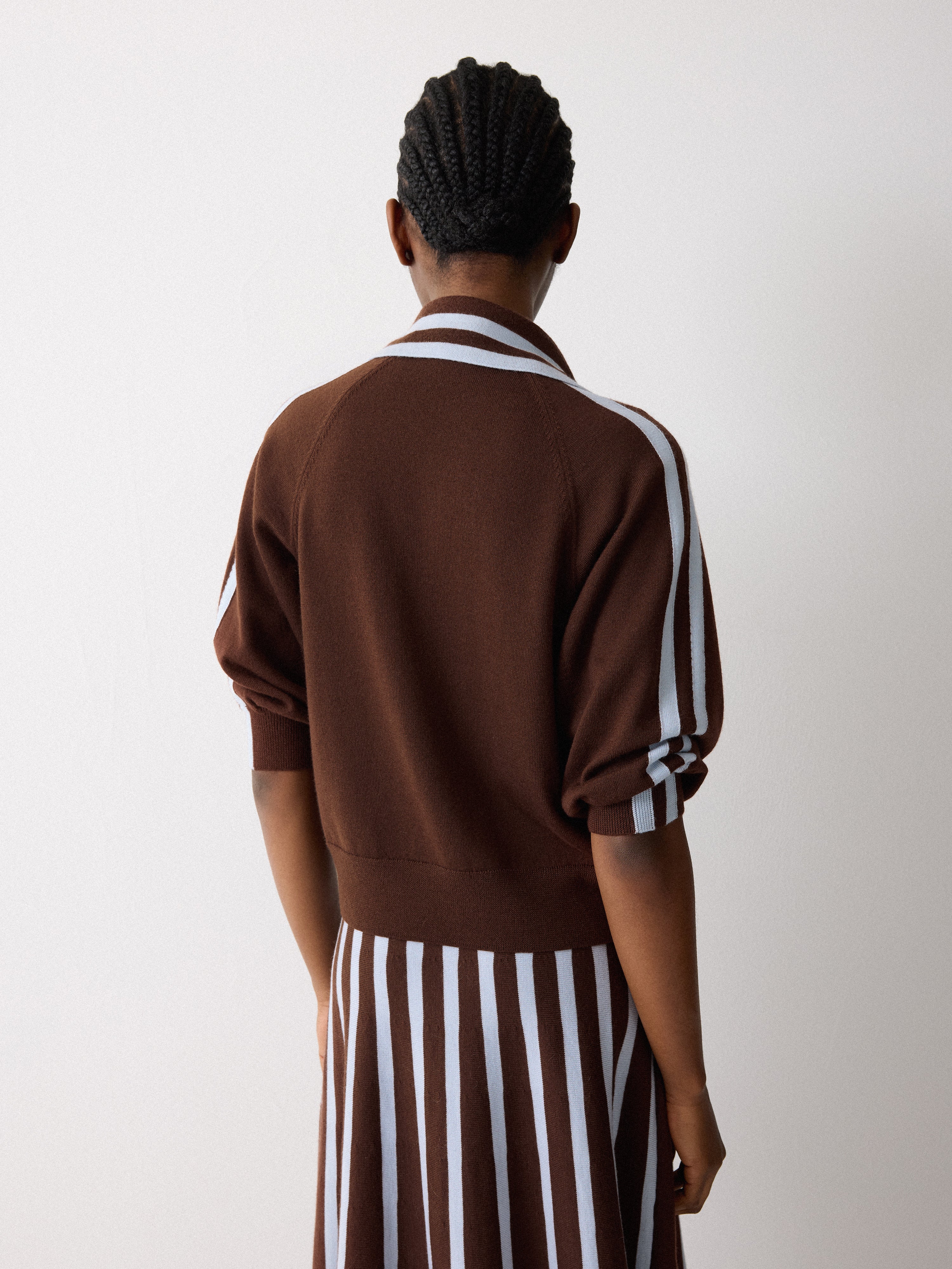 Merino Marine Collar Jumper | Brown - Image 6