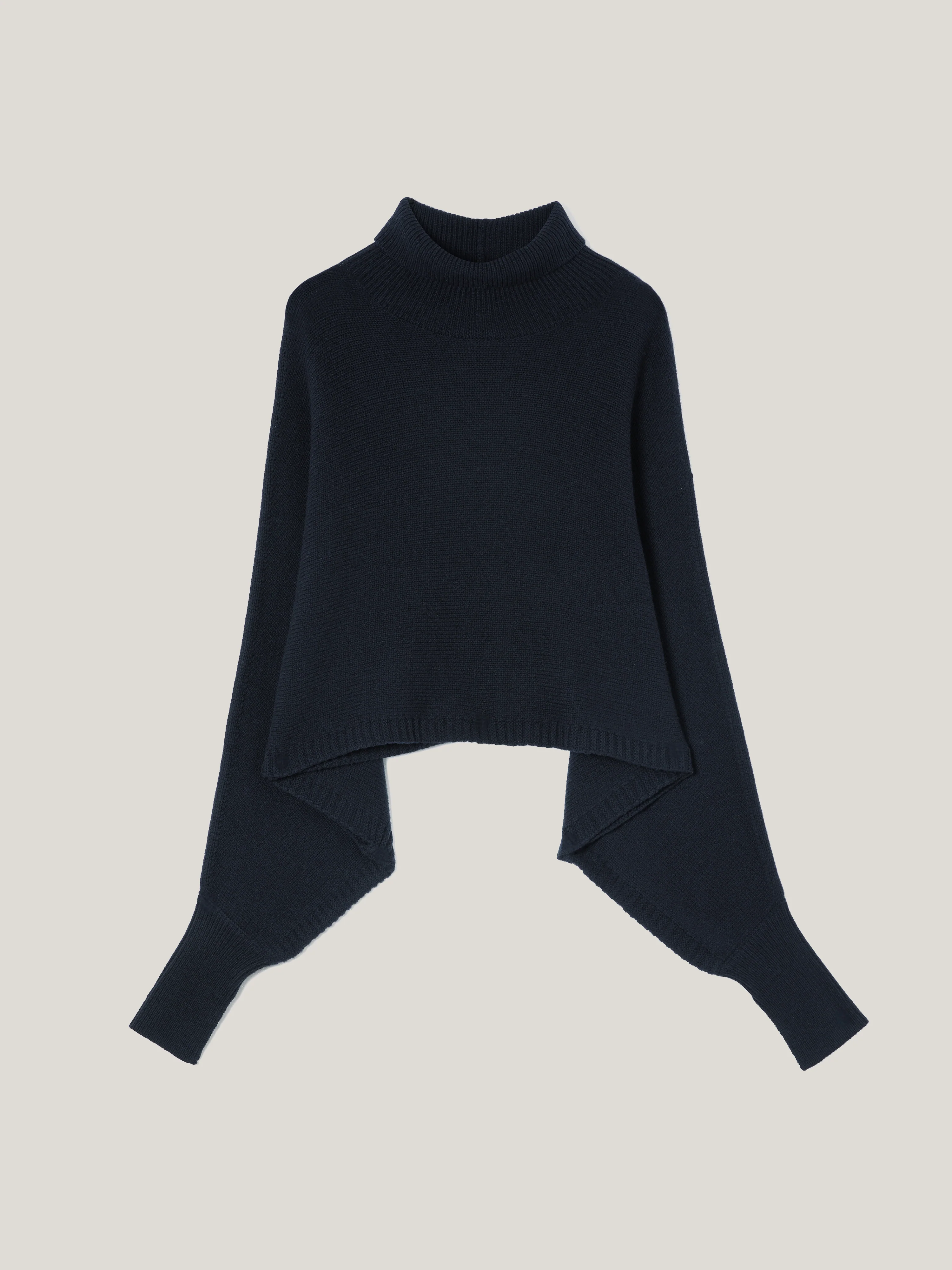 Merino Poncho Jumper | Navy - Image 7