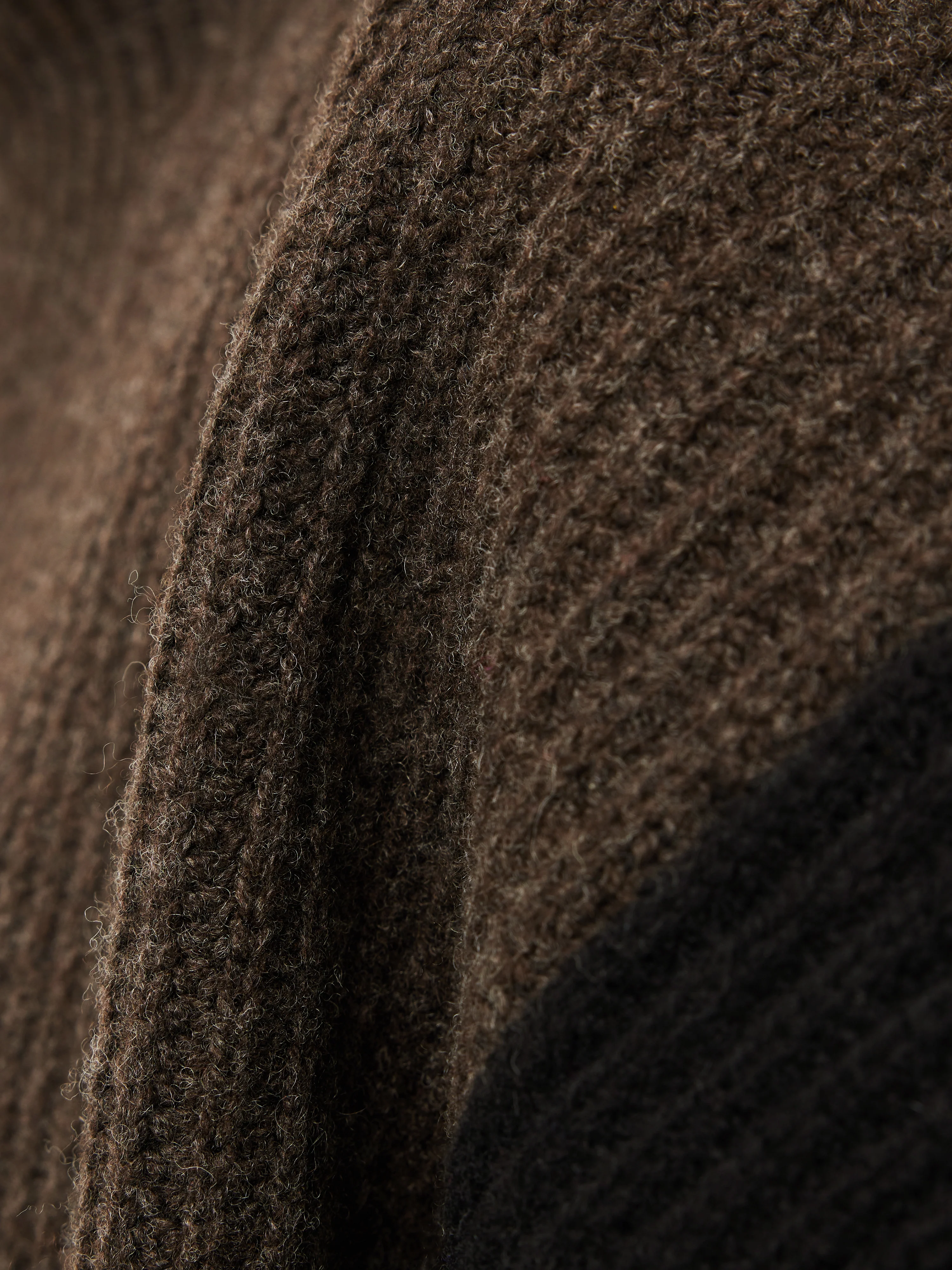 Merino Rib Tabard Poncho | Brown - Image 6