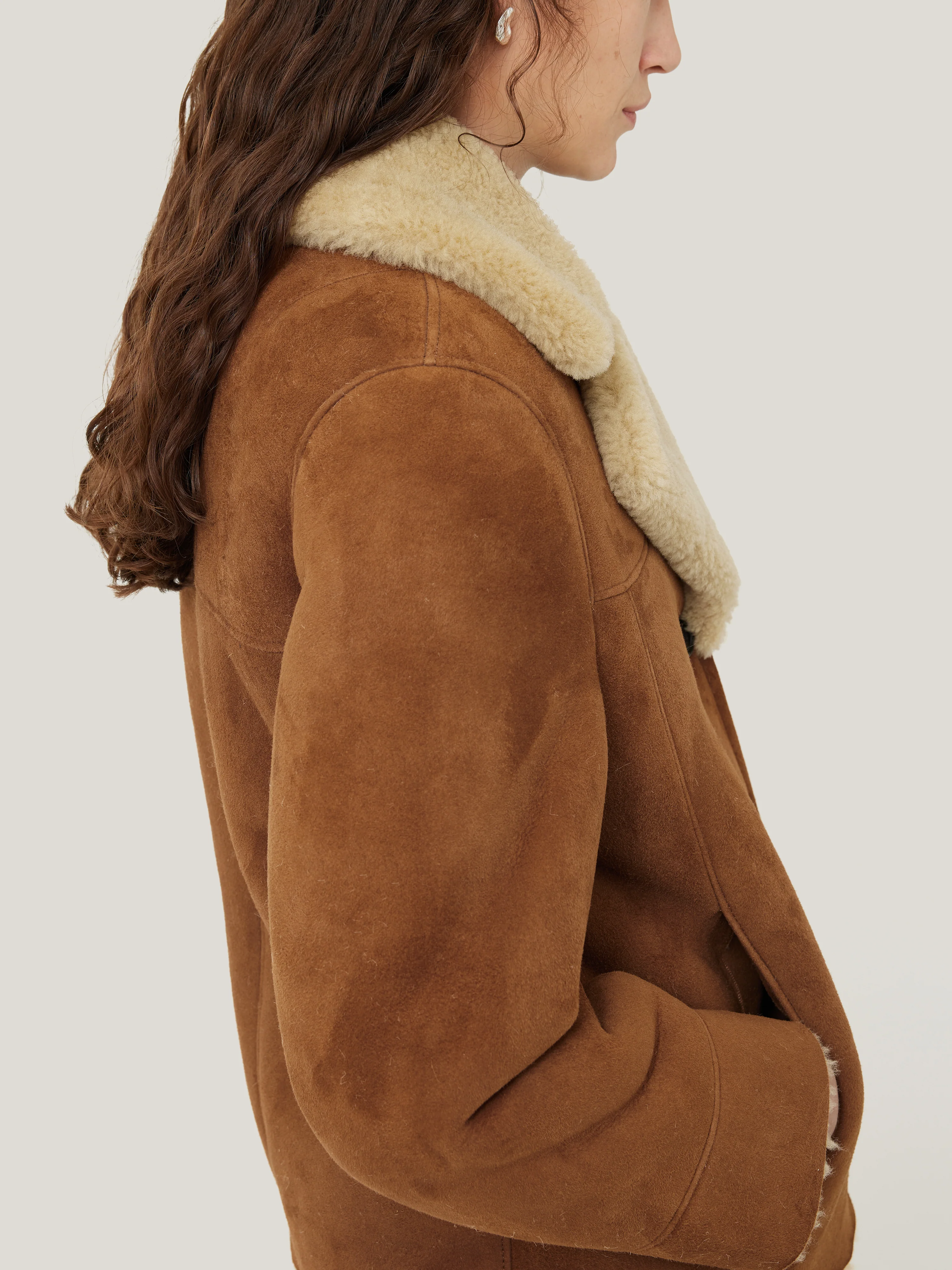 Merino Shearling Leather Coat | Ginger - Image 5