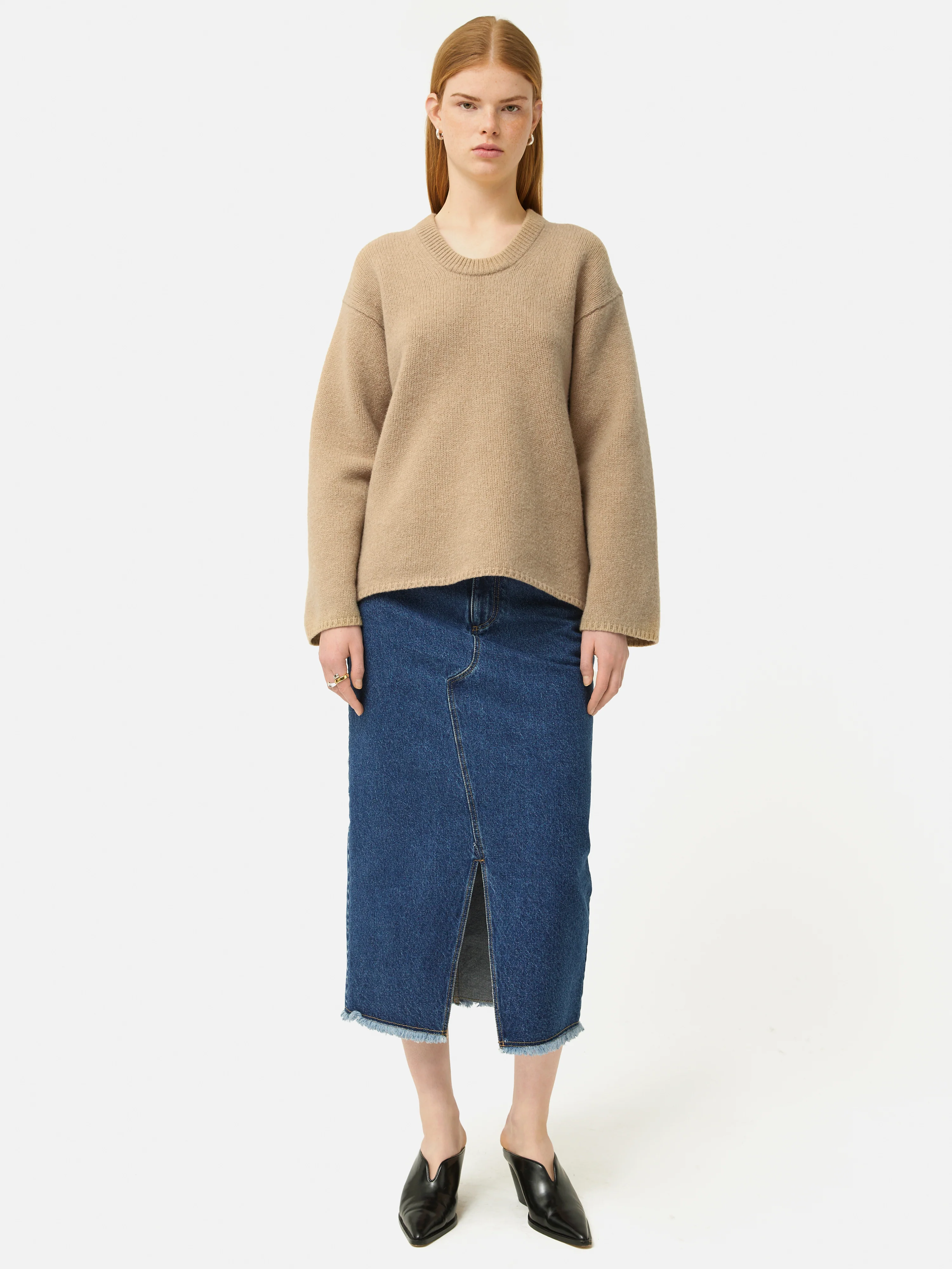 Merino U Neck Jumper | Camel - Image 2
