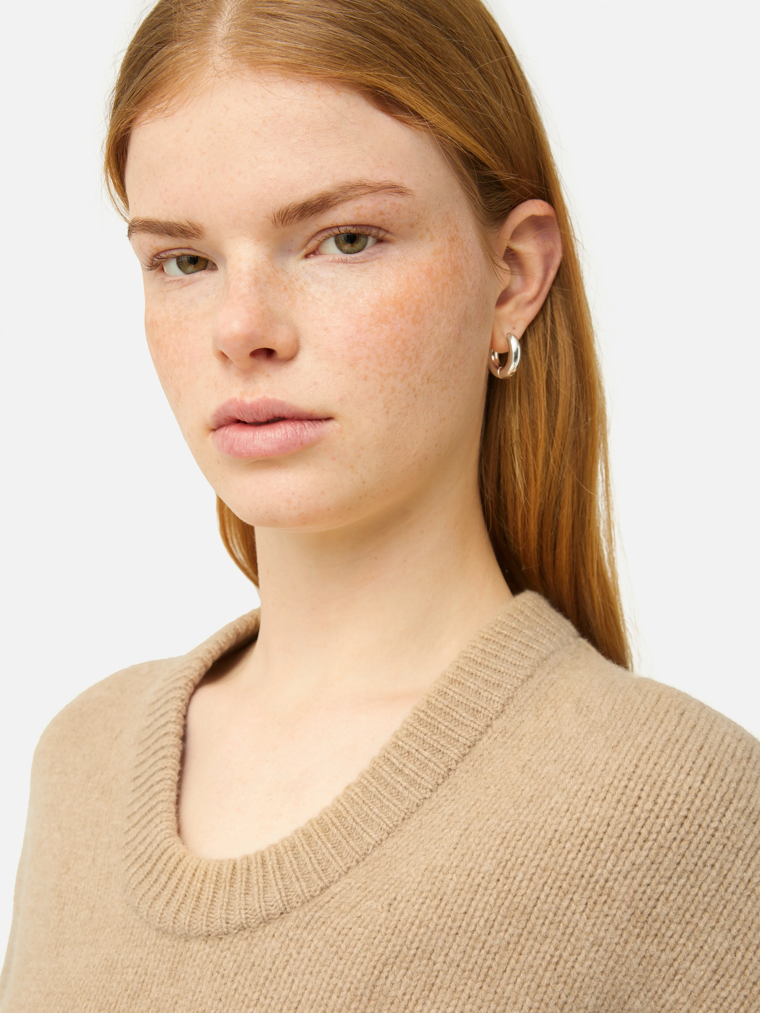 Merino U Neck Jumper | Camel - Image 3
