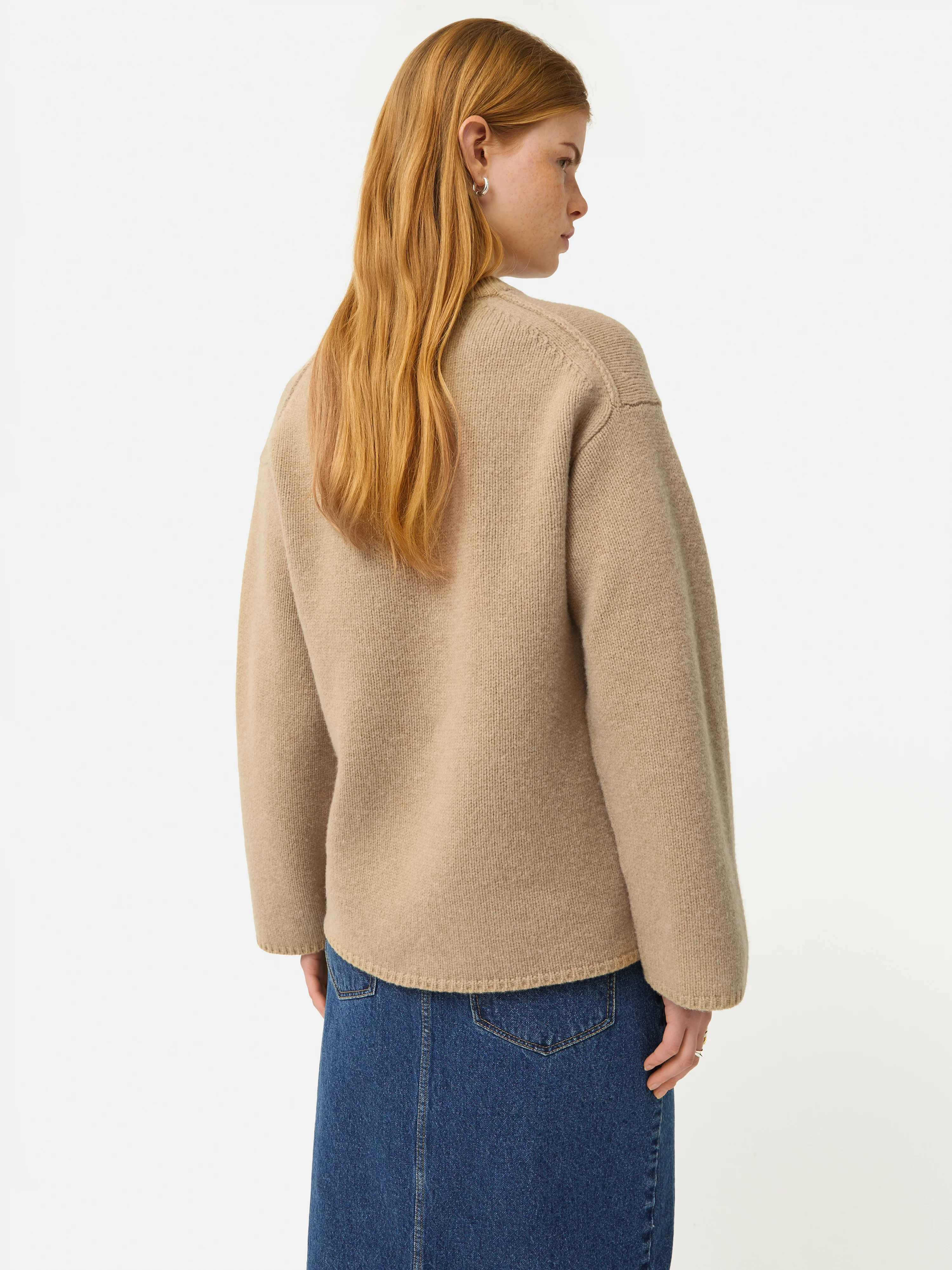 Merino U Neck Jumper | Camel - Image 5