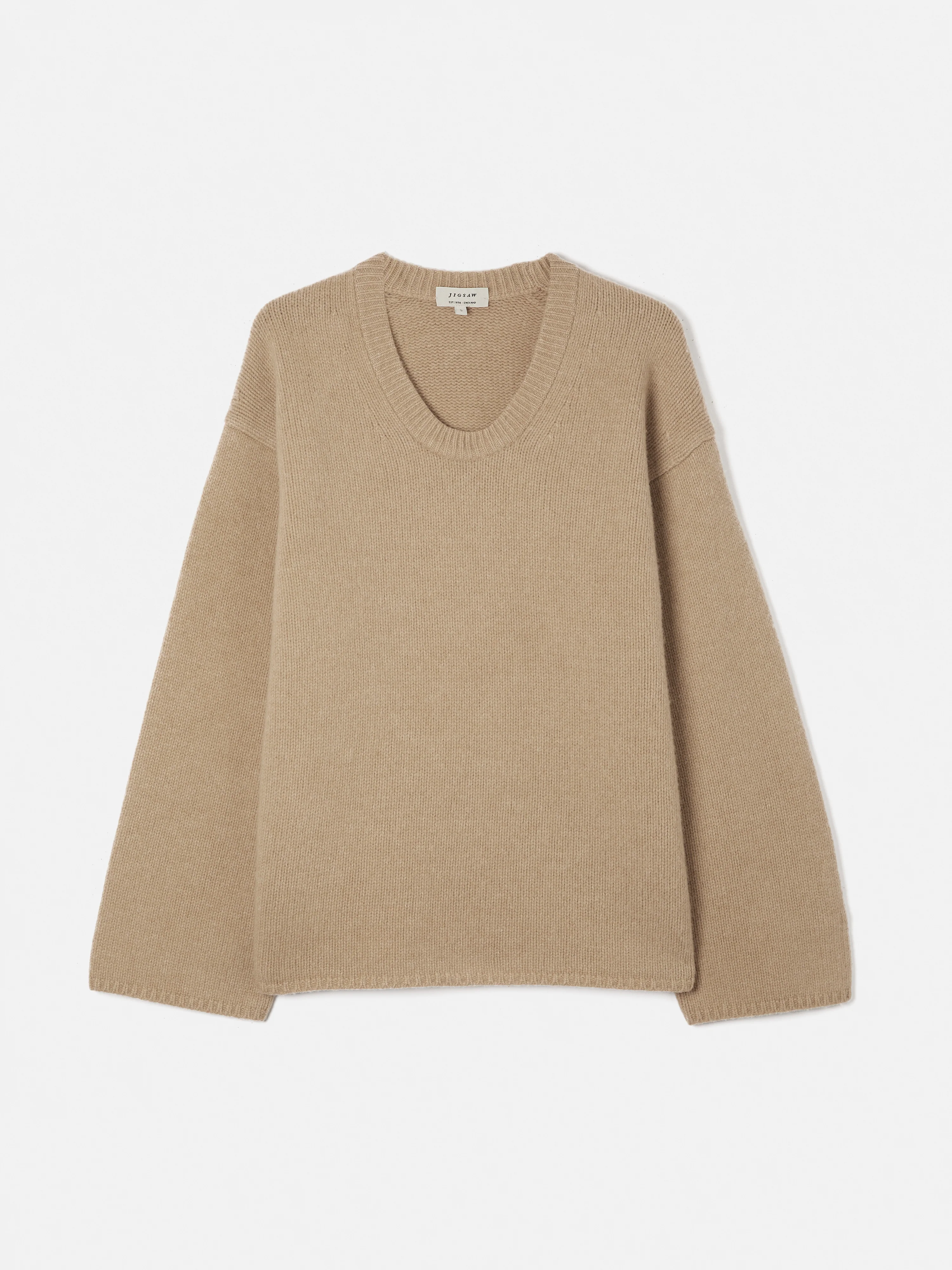 Merino U Neck Jumper | Camel - Image 7