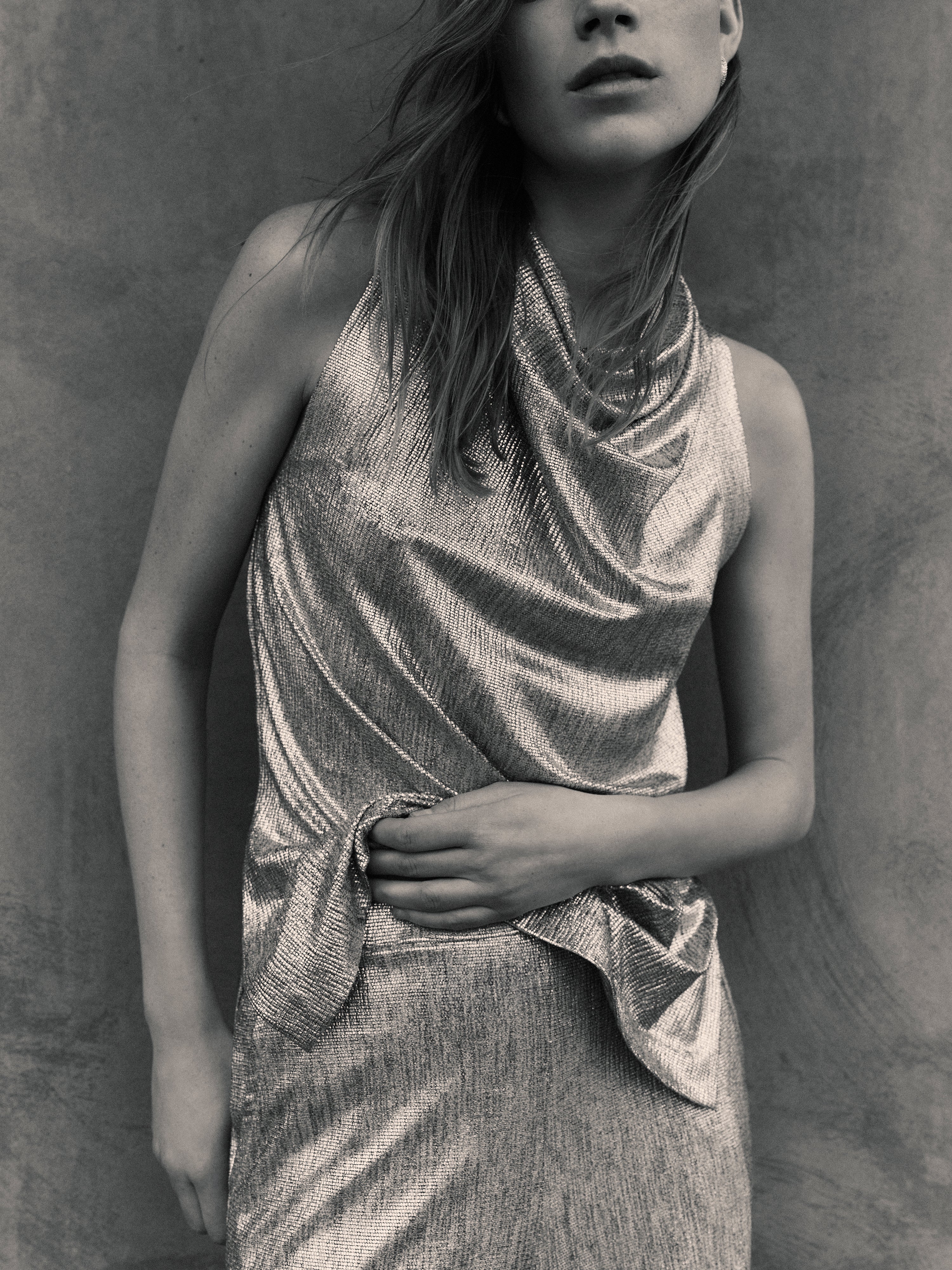 Metallic Cowl Neck Top | Gold - Image 2