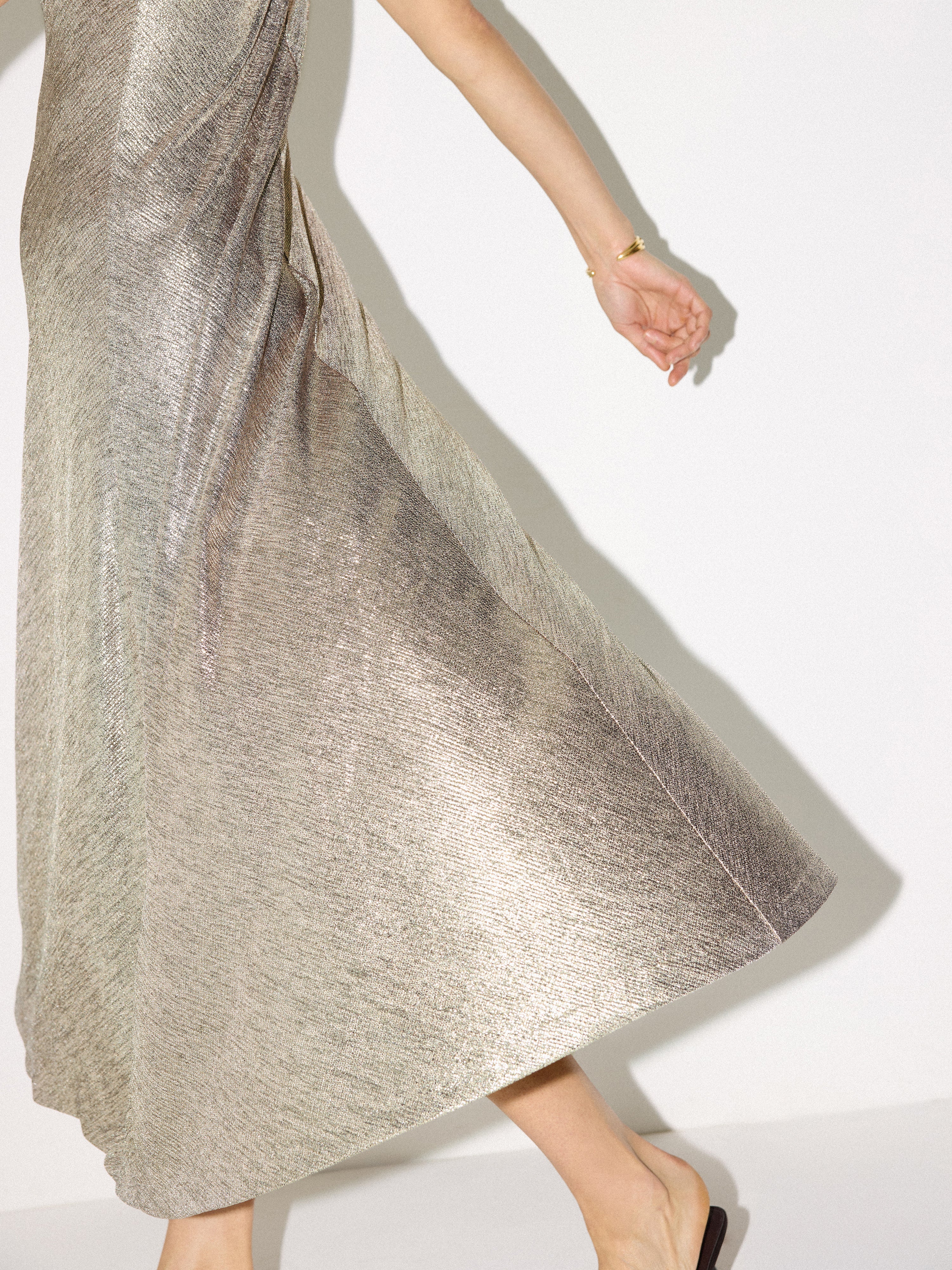 Metallic Jersey Maxi Dress | Gold - Image 2
