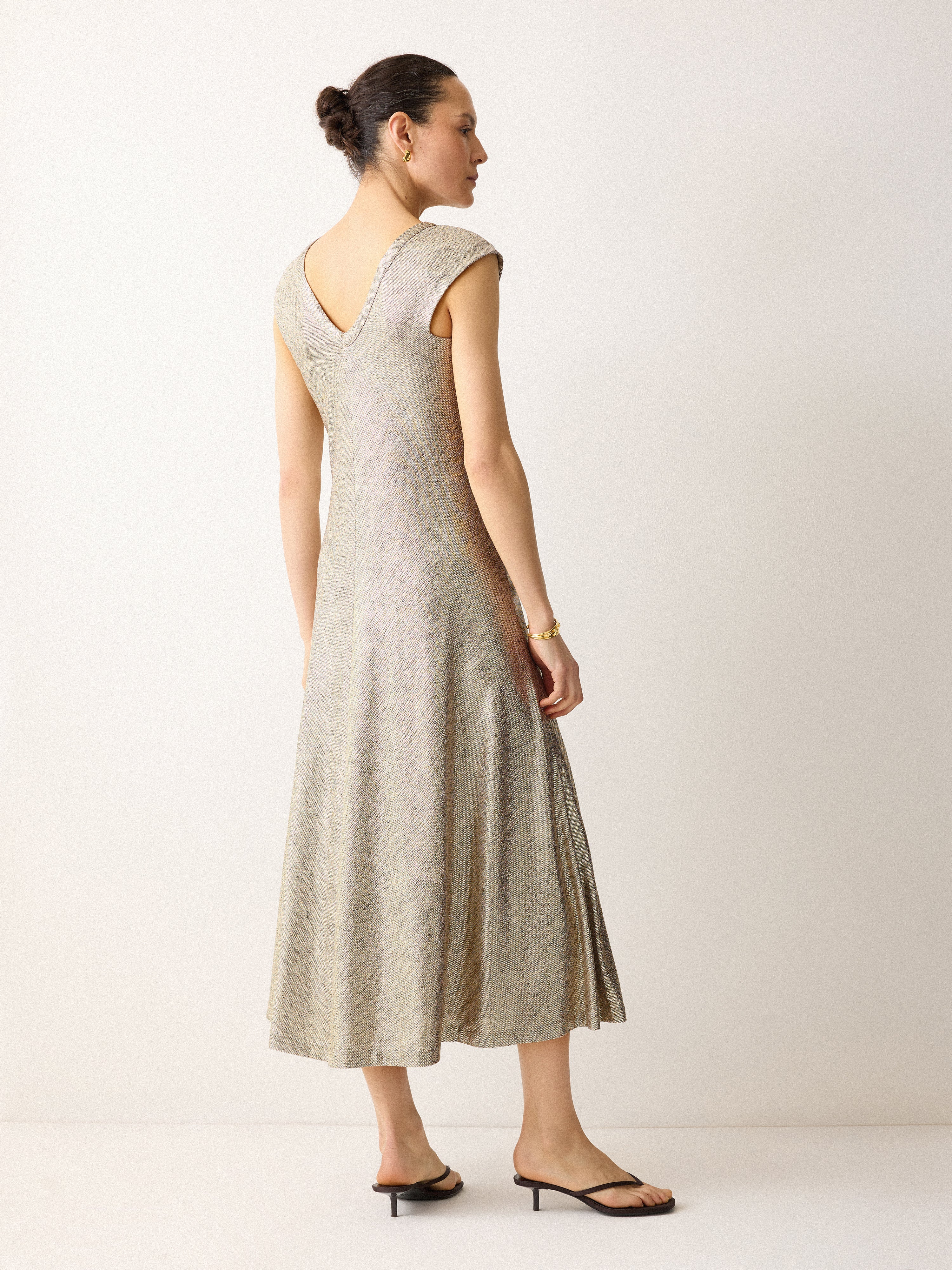 Metallic Jersey Maxi Dress | Gold - Image 5