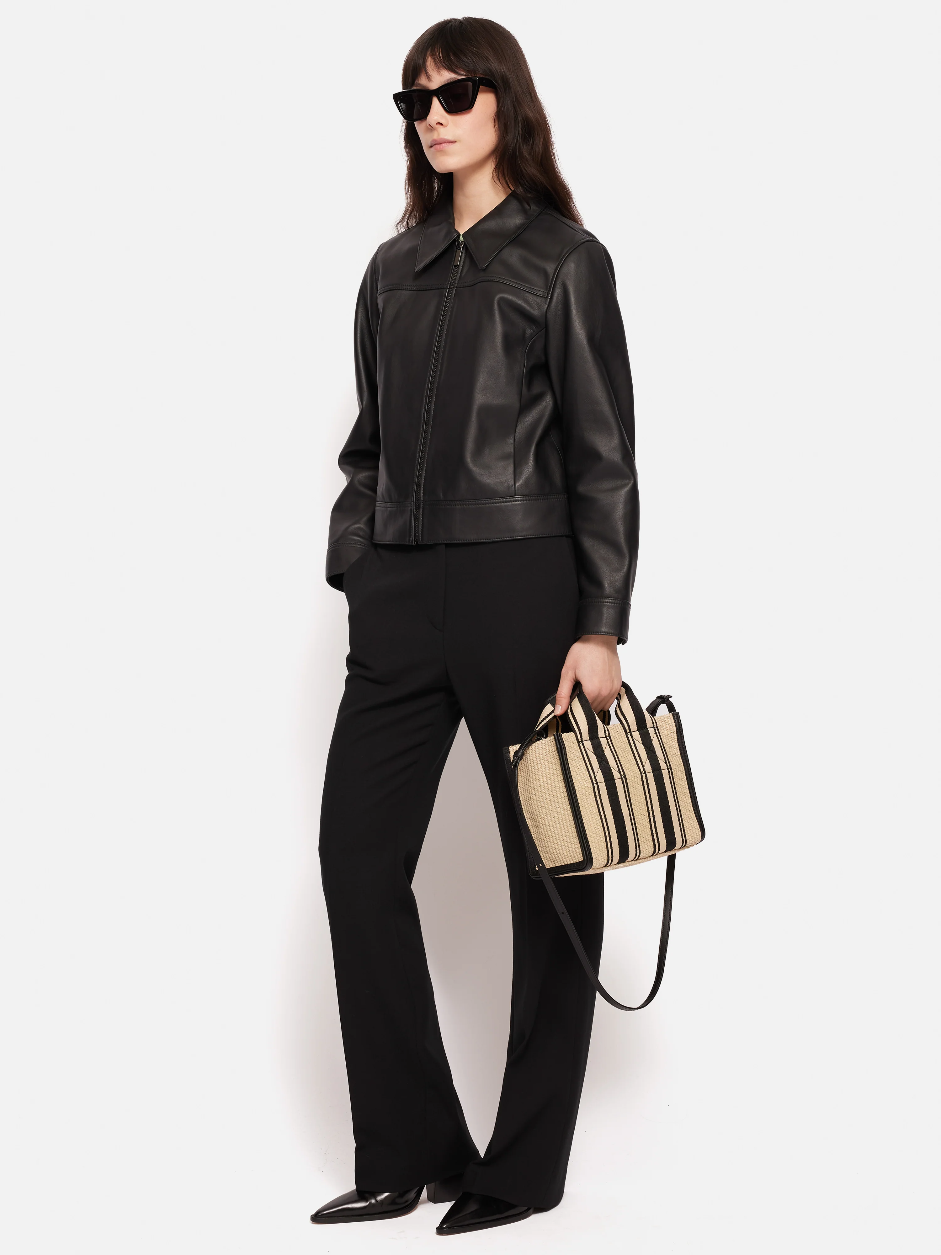 Mini Athena Stripe Woven Tote | Natural - Image 2