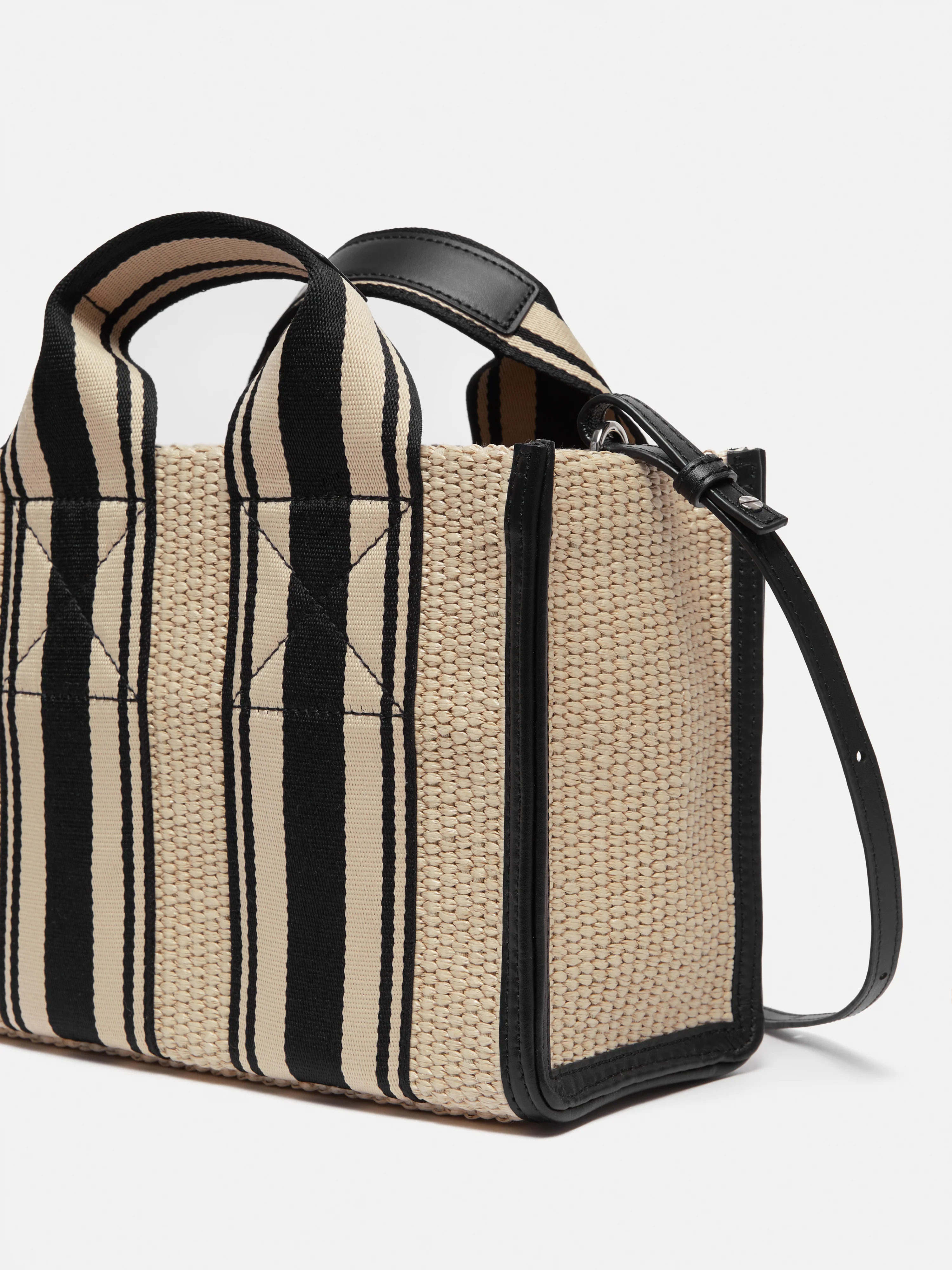 Mini Athena Stripe Woven Tote | Natural - Image 3