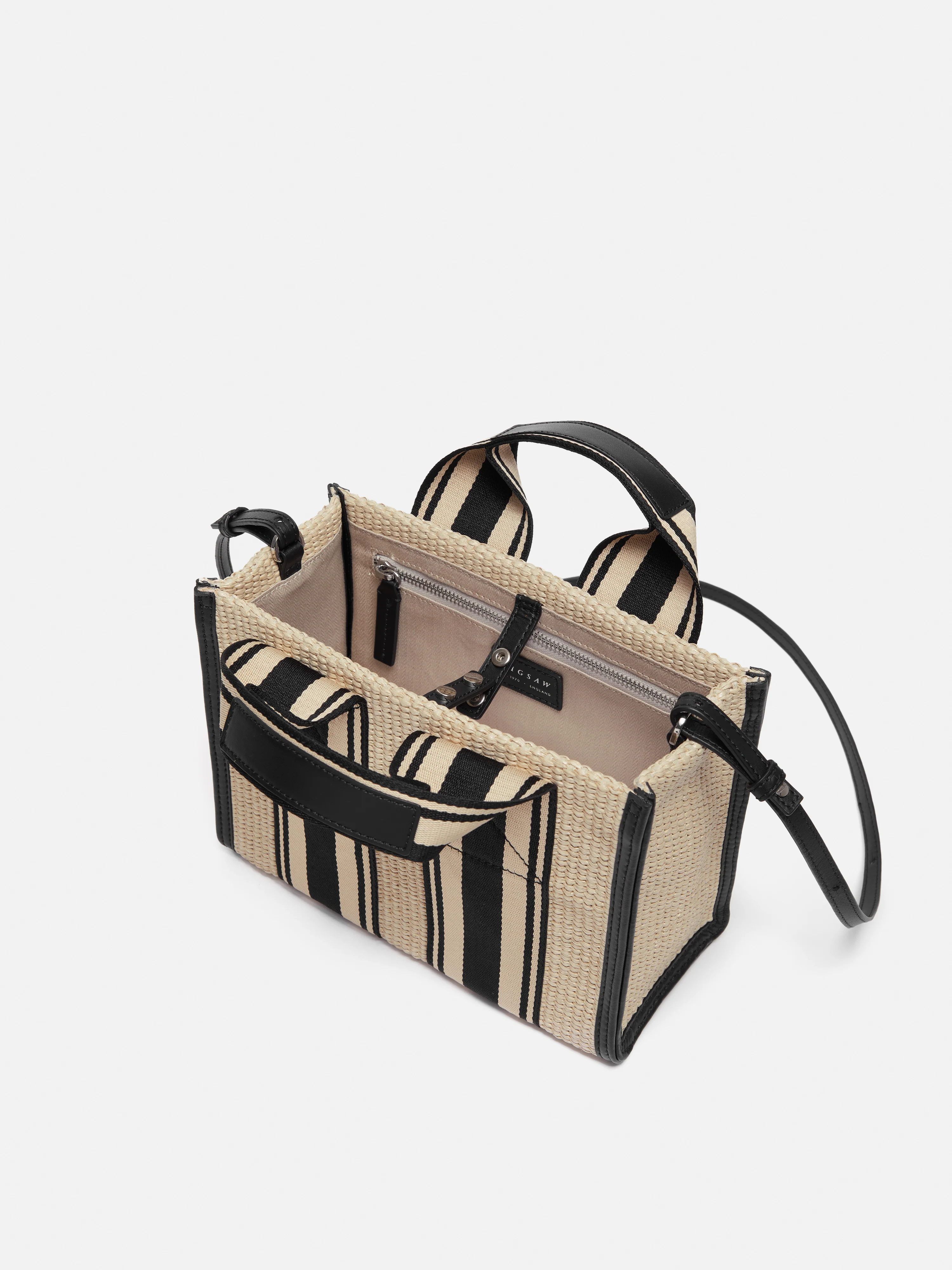 Mini Athena Stripe Woven Tote | Natural - Image 6