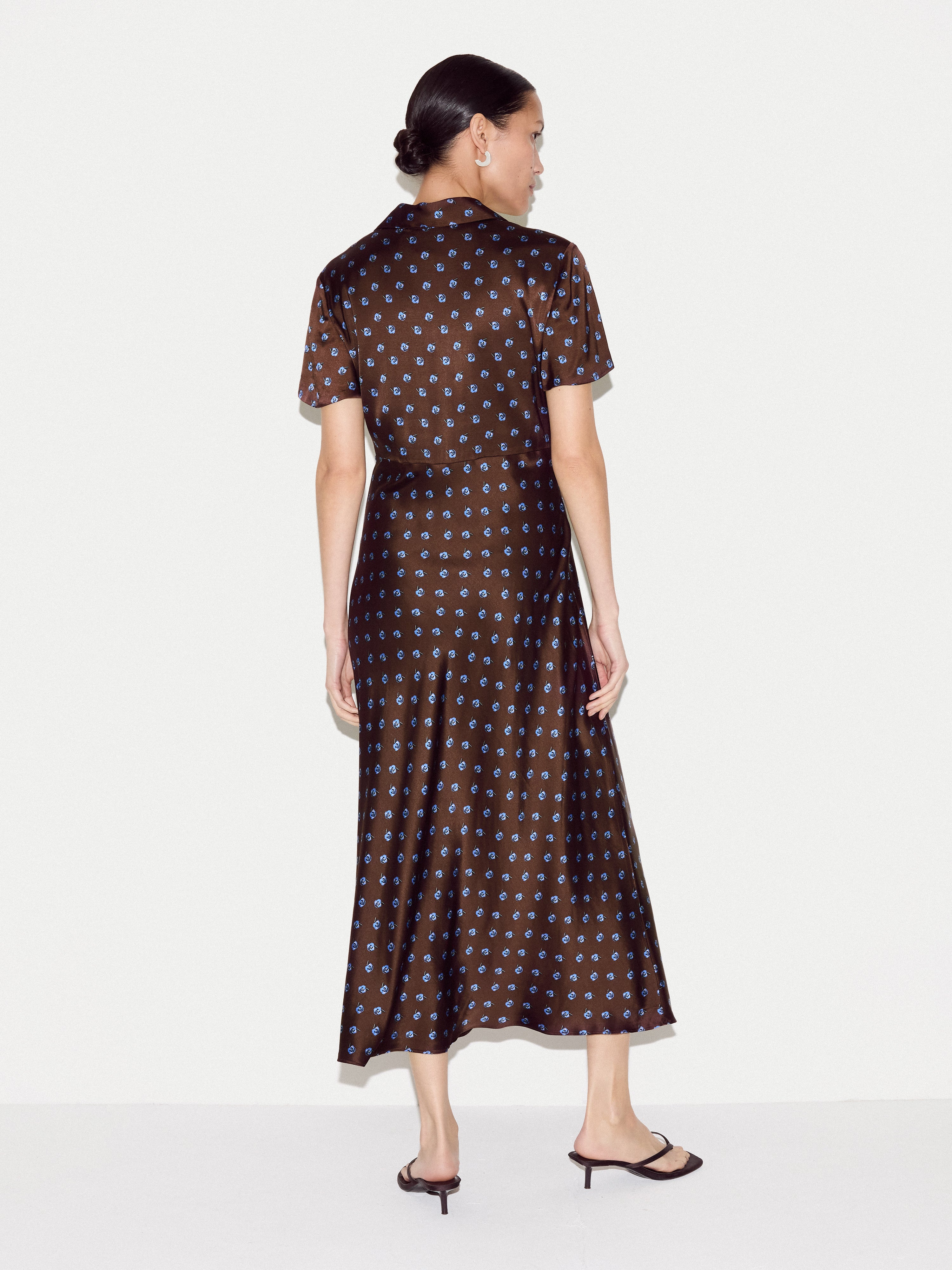 Mini Geo Rose Bias Dress | Burgundy - Image 5
