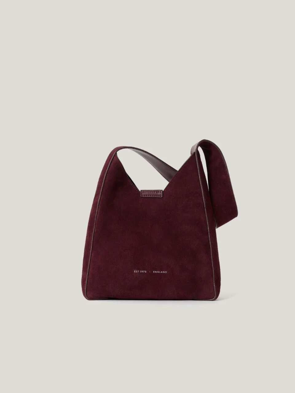 Mini Heckfield Suede Tote | Burgundy - Image 3