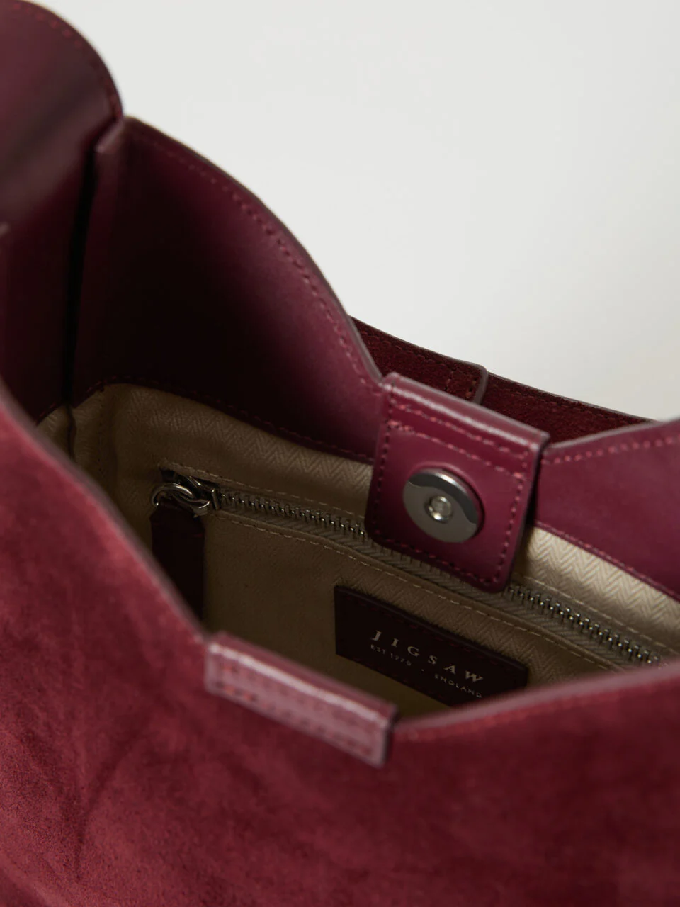Mini Heckfield Suede Tote | Burgundy - Image 5