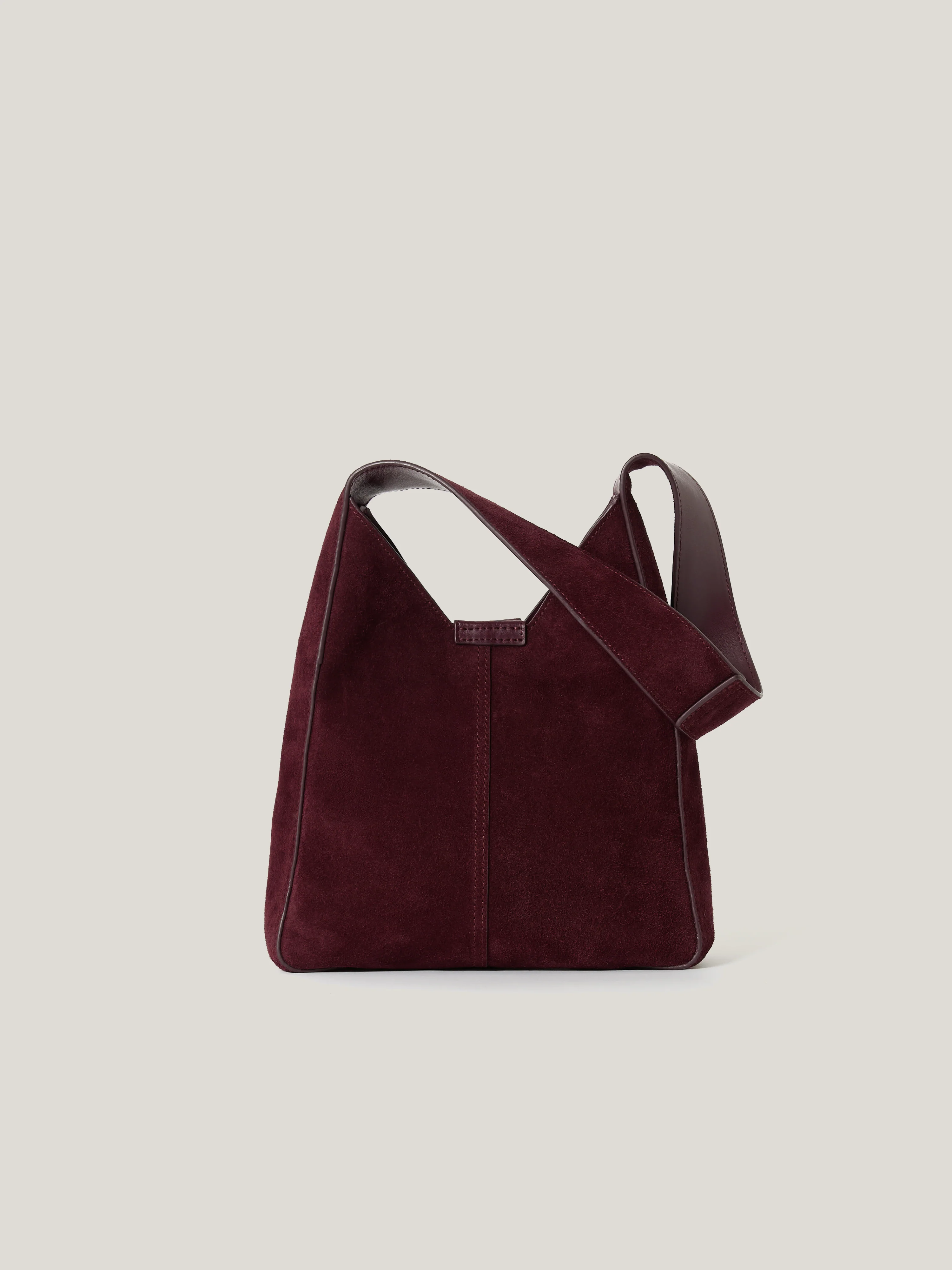 Mini Heckfield Suede Tote | Burgundy - Image 6