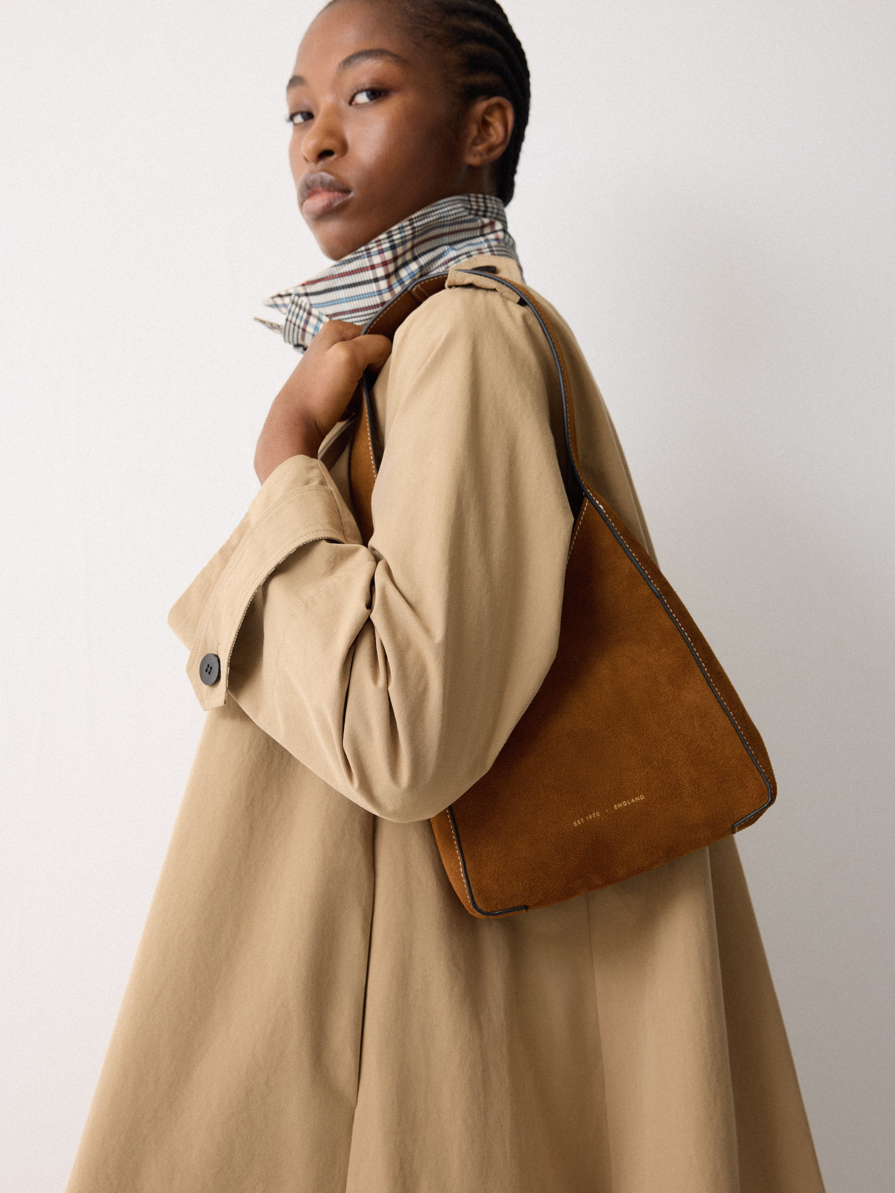 Mini Heckfield Suede Tote | Tan - Image 2