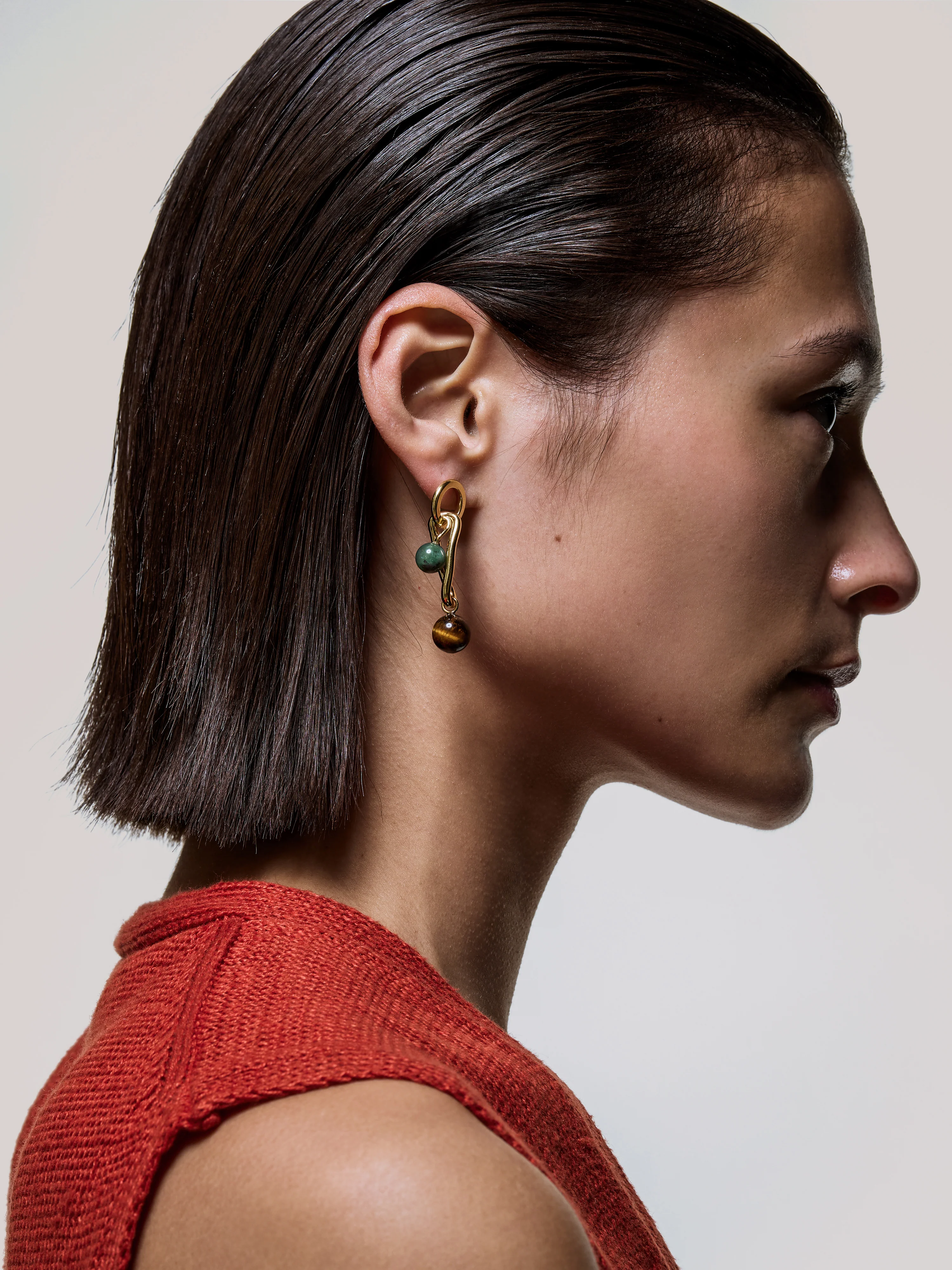 Mixed Loop Asymmetric Earring | Gold - Image 2