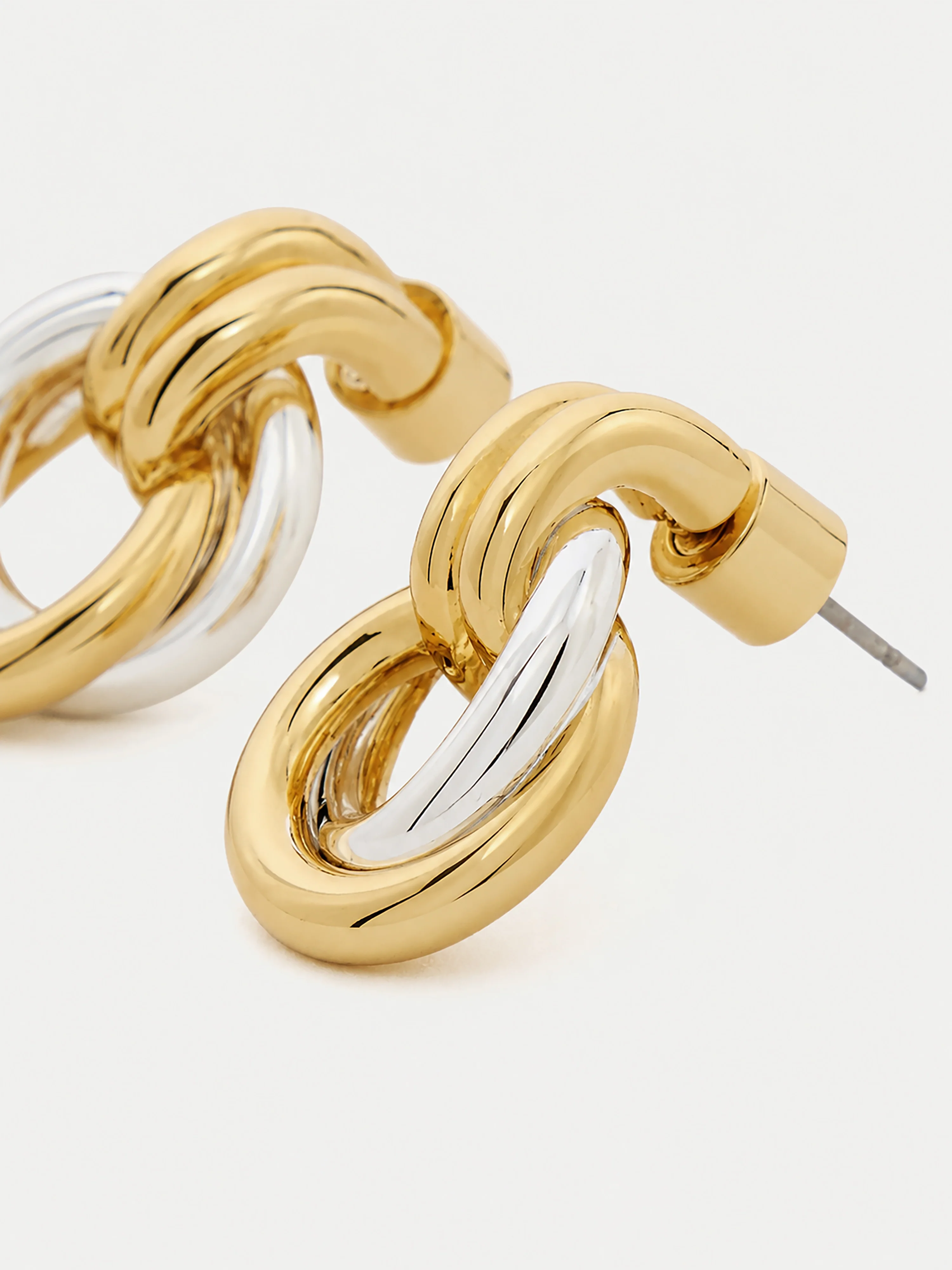 Mixed Metal Hoop Earring | Multi - Image 3