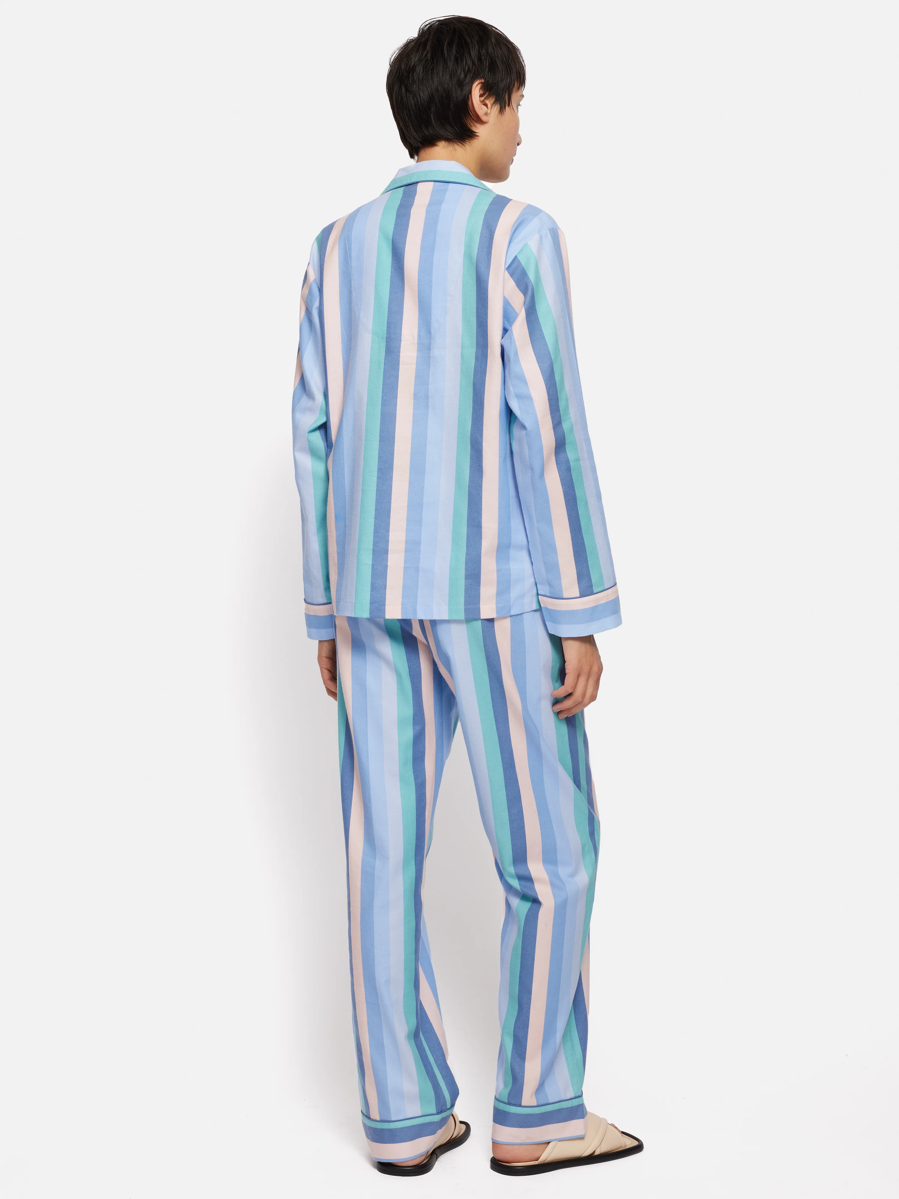Mixed Stripe Brushed Twill Pyjama | Multi - Image 5
