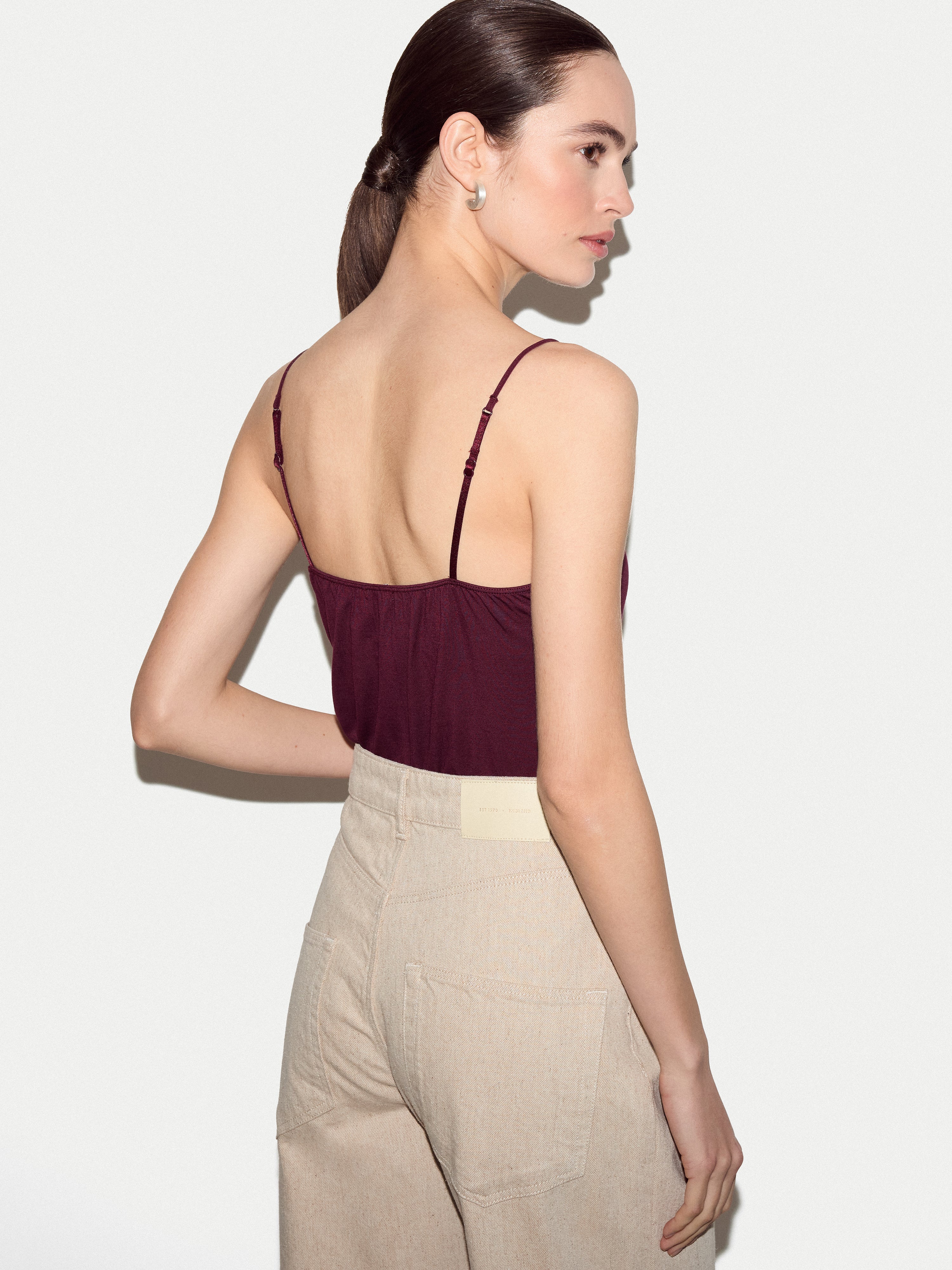 Modal Lace Cami | Burgundy - Image 3