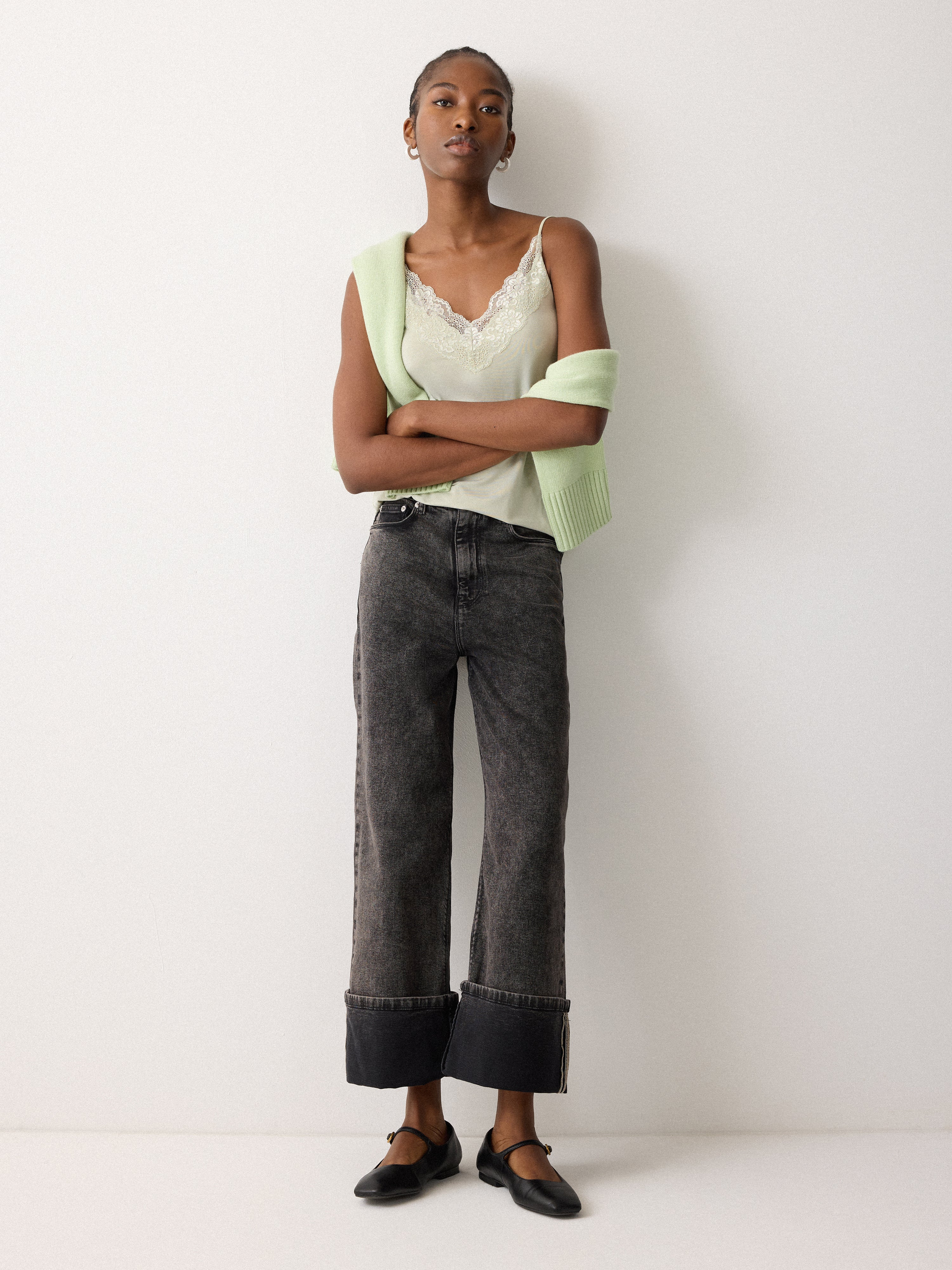 Modal Lace Cami | Pastel Aloe - Image 2