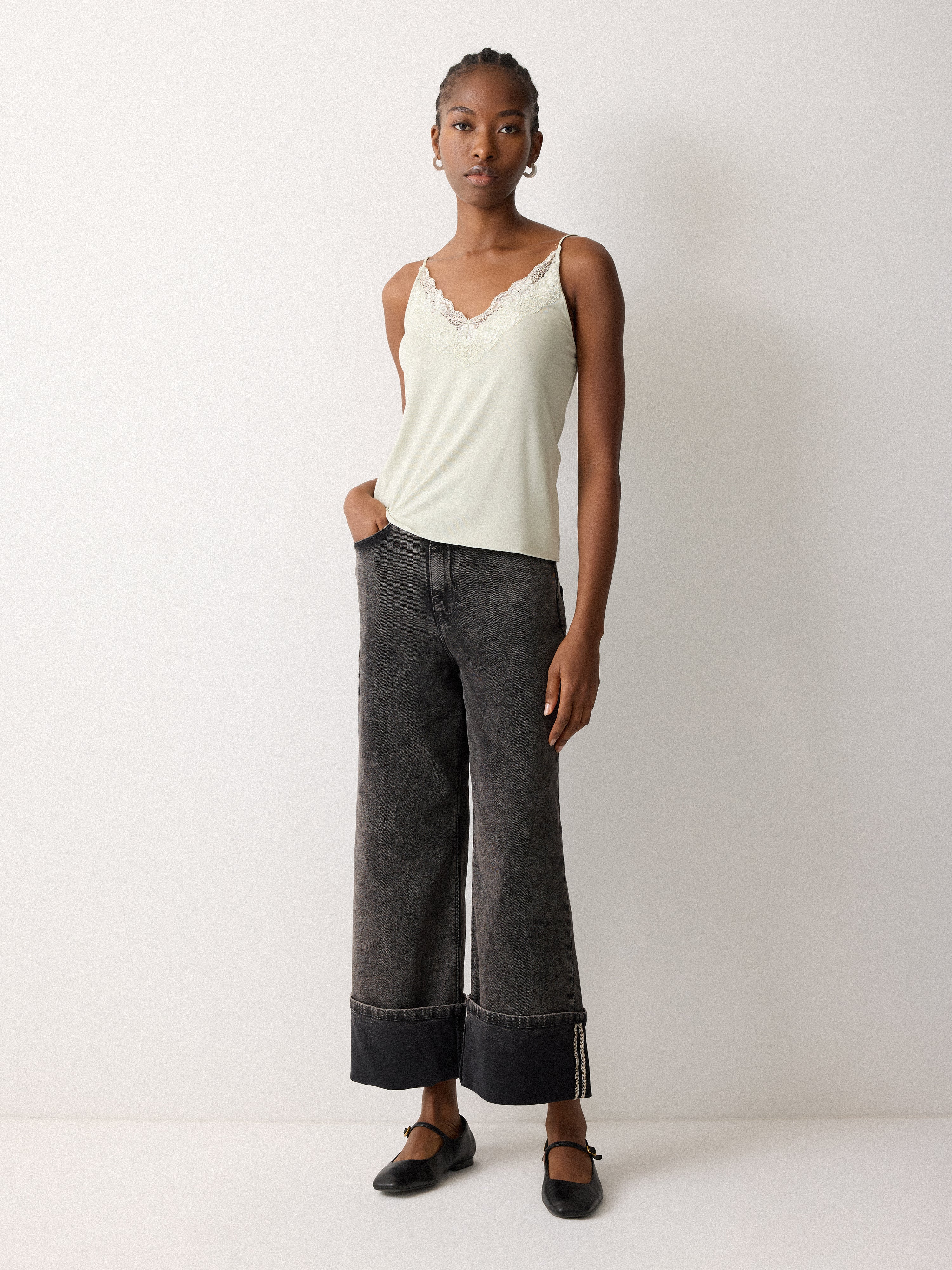 Modal Lace Cami | Pastel Aloe - Image 3