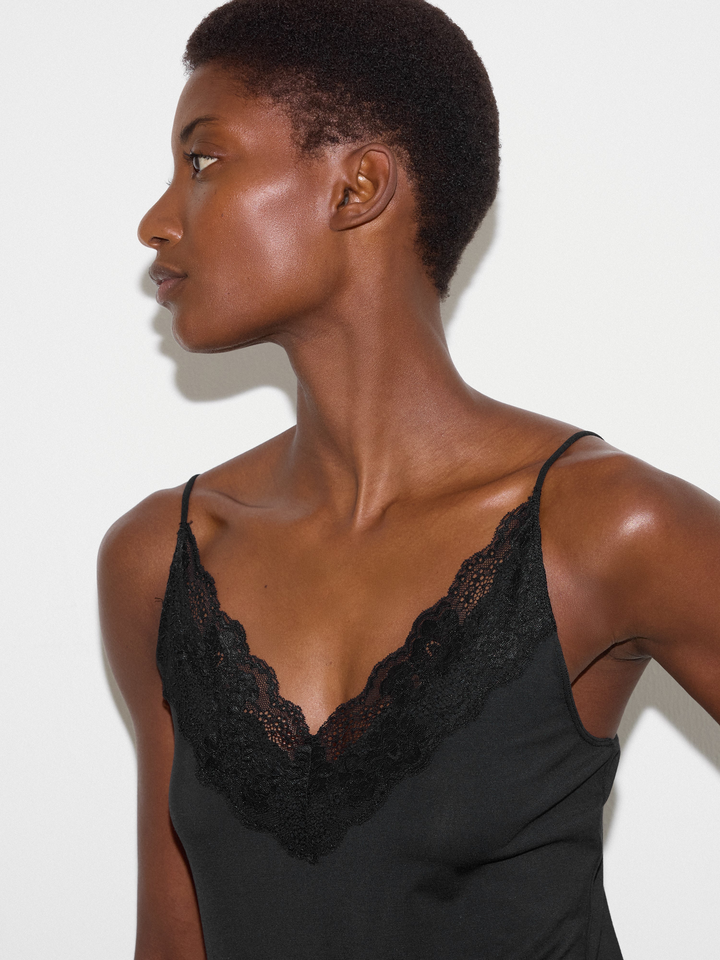 Modal Lace Cami | Black - Image 3