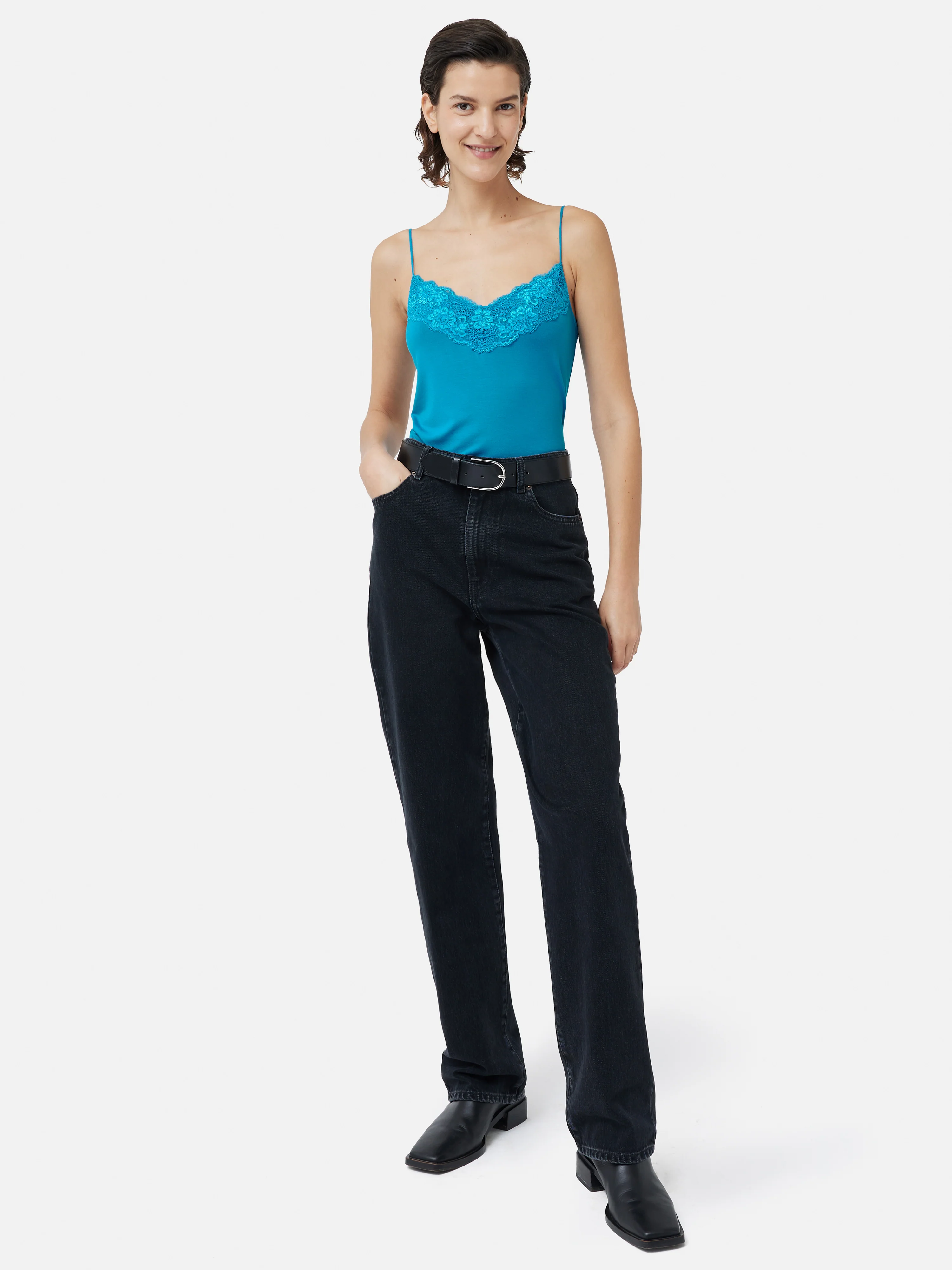 Modal Lace Vest | Deep Ocean - Image 3