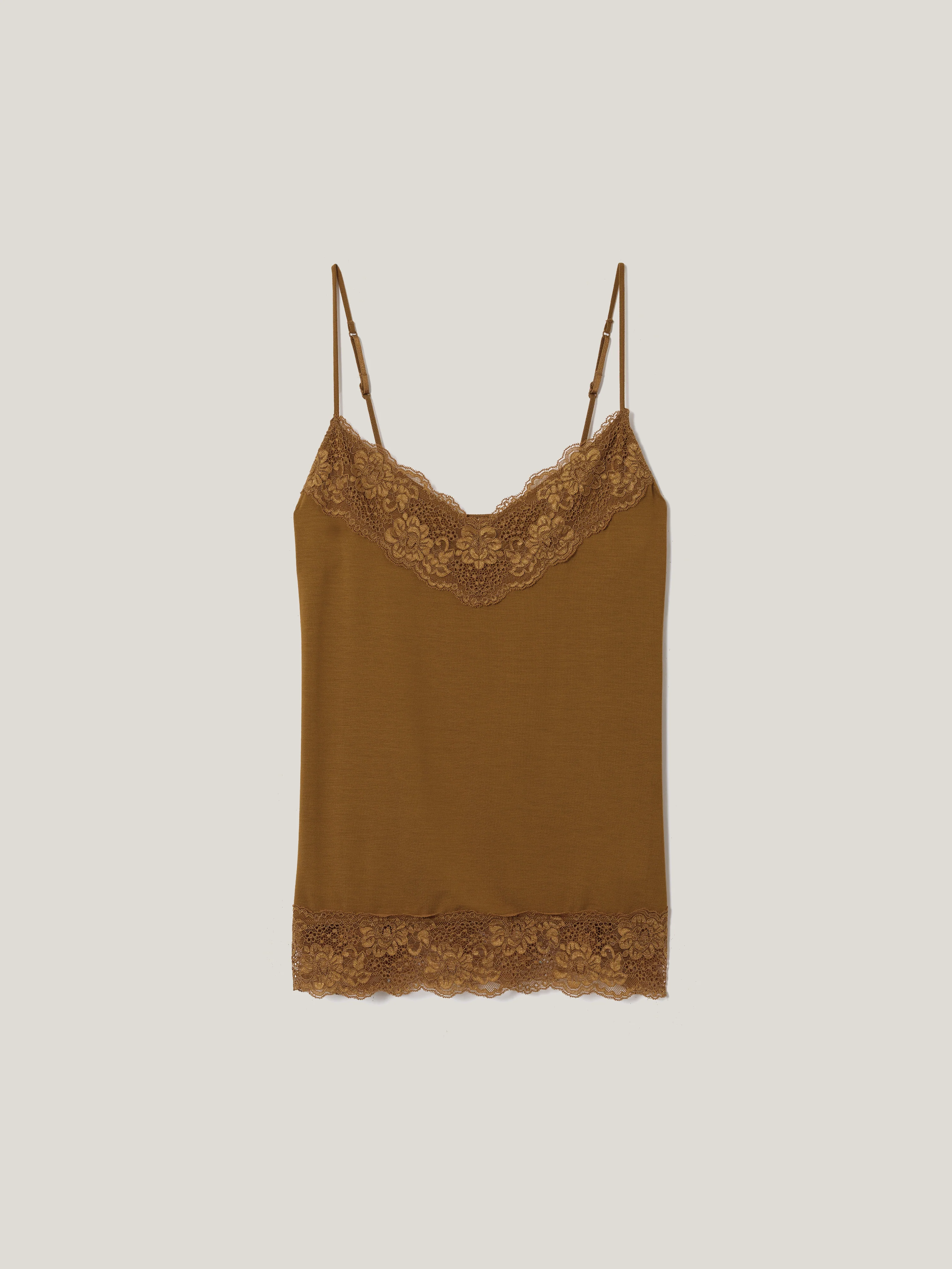 Modal Lace Vest | Golden Ochre - Image 6