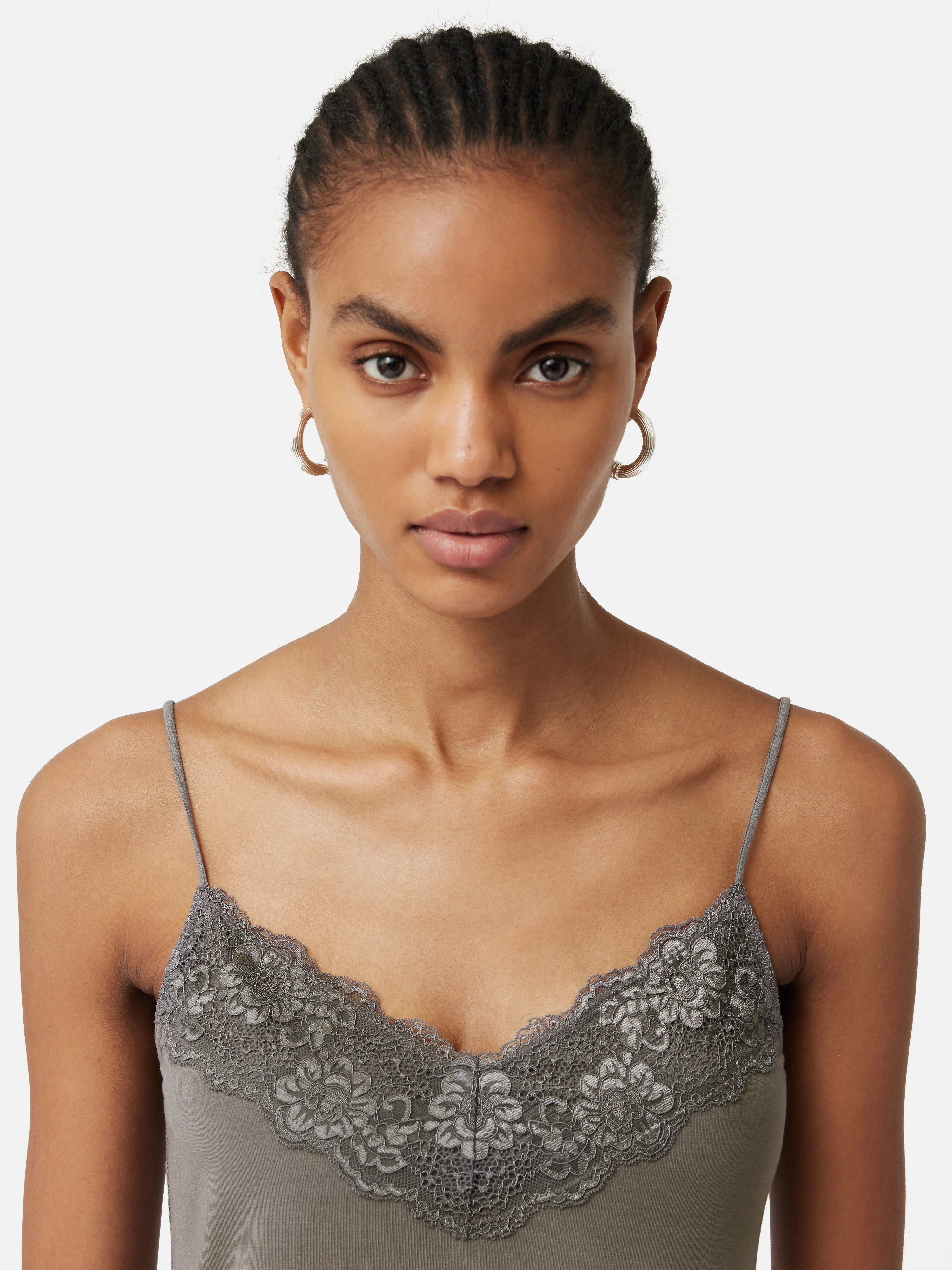 Modal Lace Vest | Mushroom - Image 6