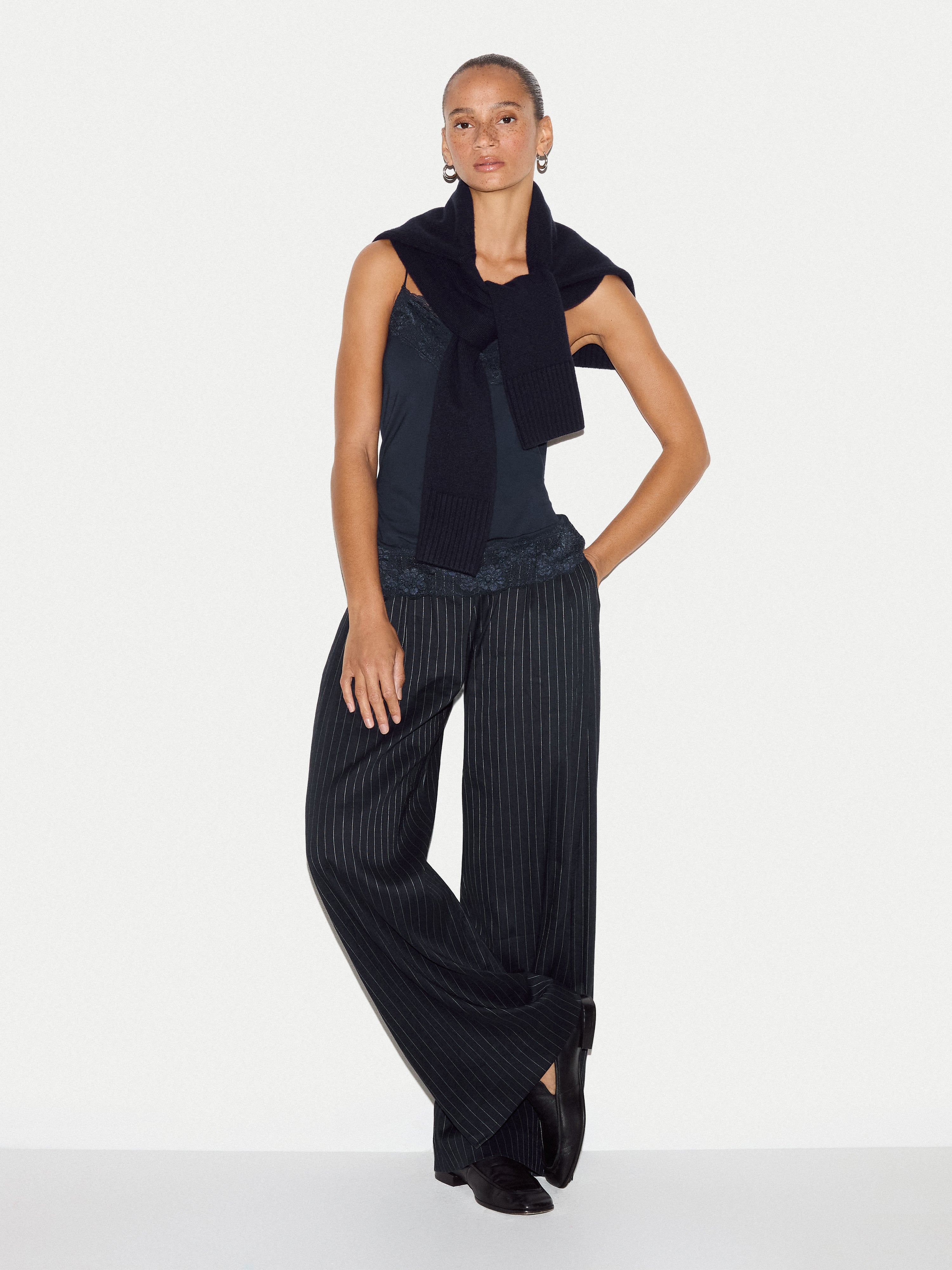 Modal Lace Vest | Navy - Image 3