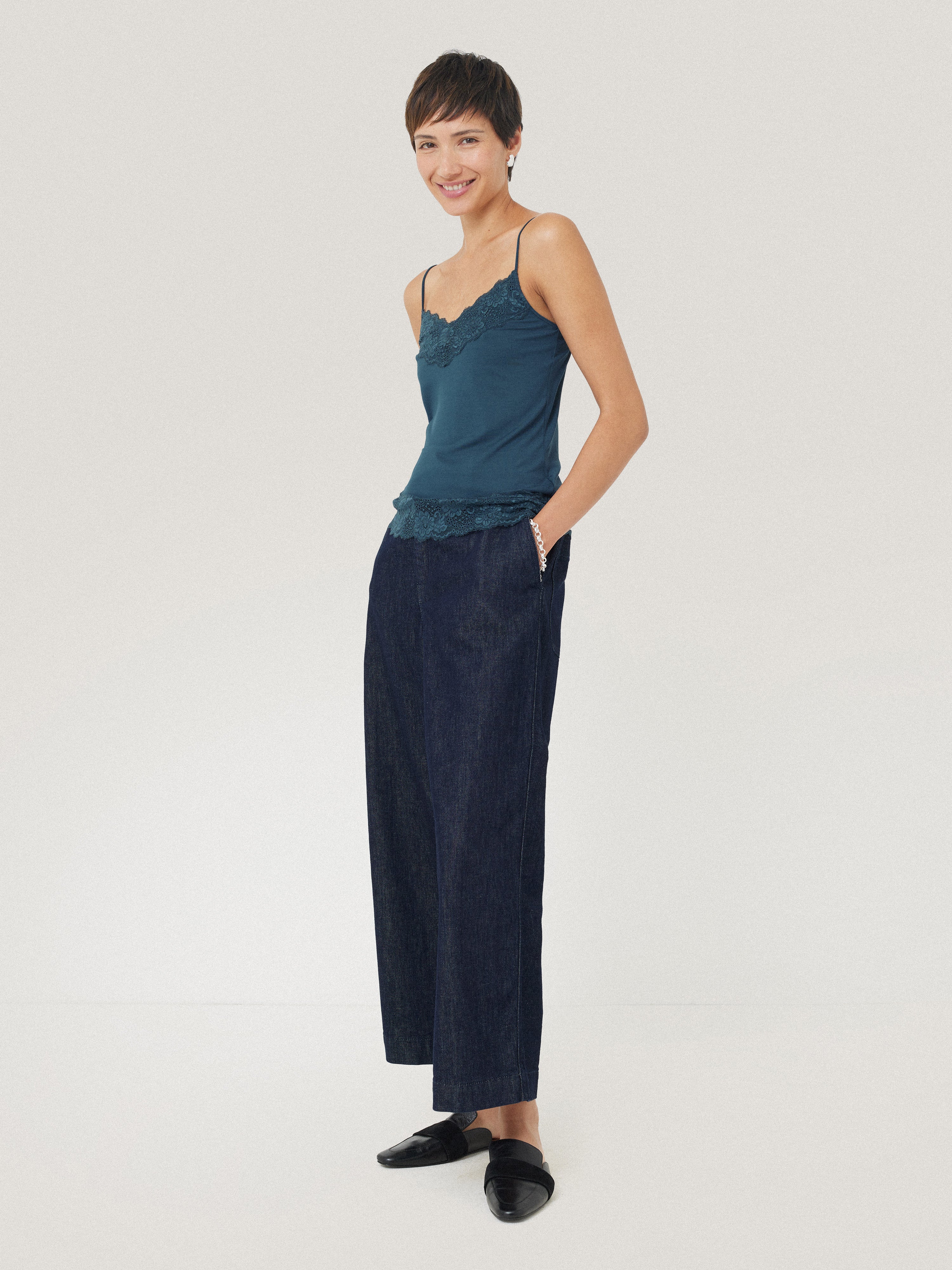 Modal Lace Vest | Smoke - Image 3
