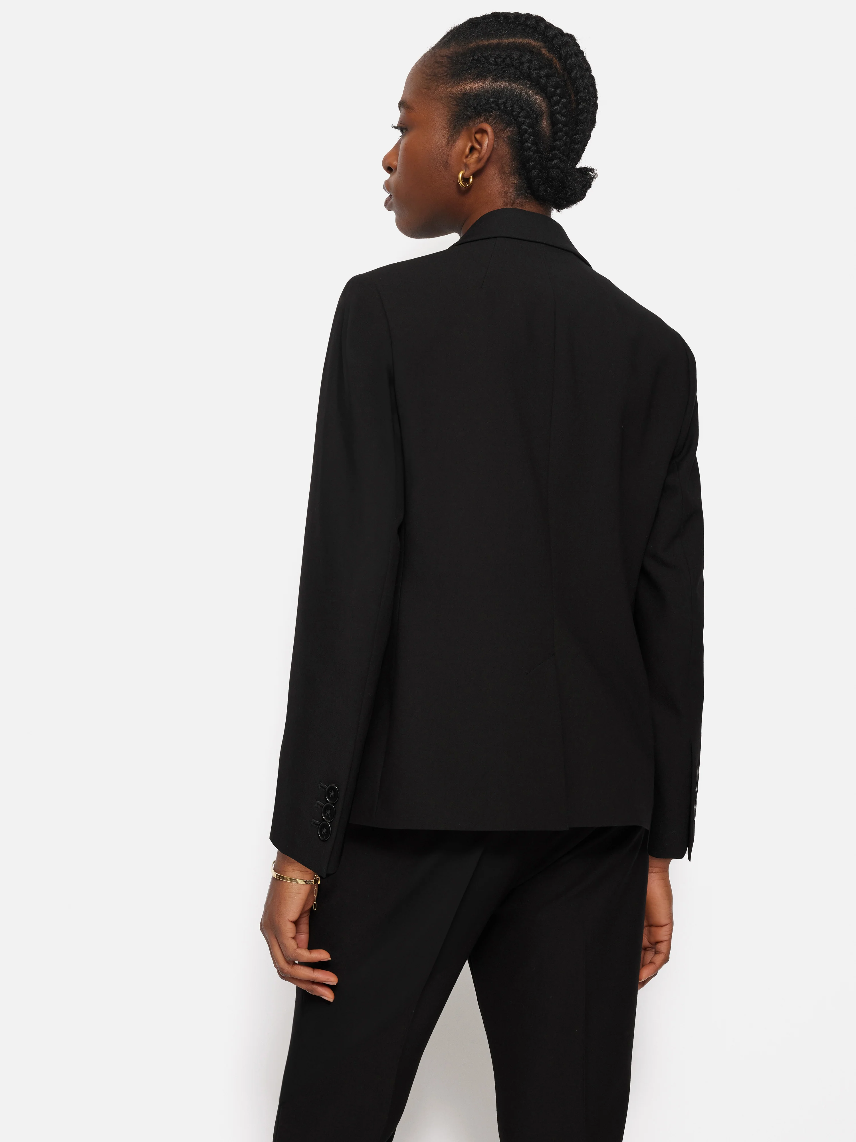 Modern Crepe Brook Blazer | Black - Image 5