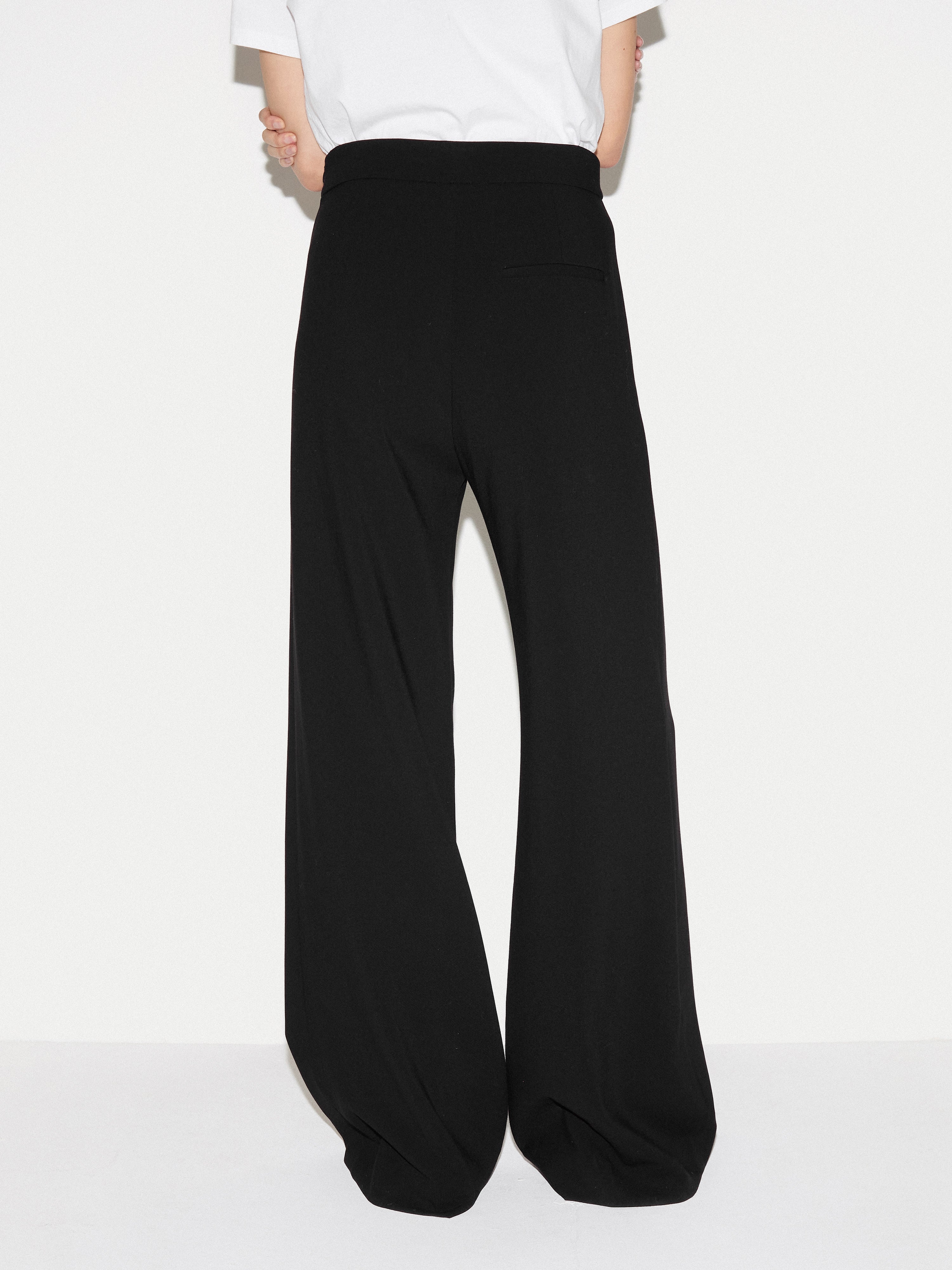 Modern Crepe Wide Leg Trouser | Black - Image 5