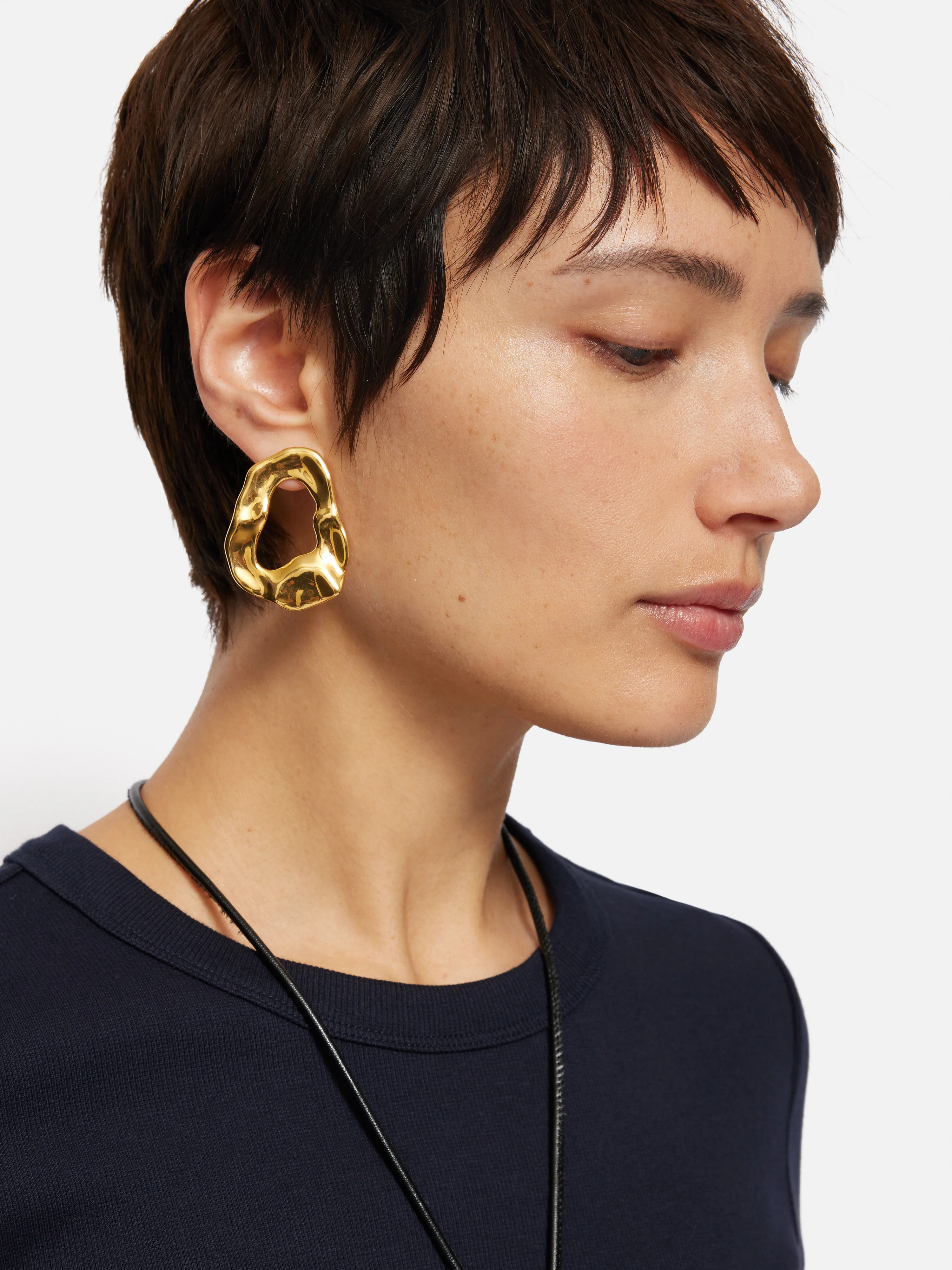 Molten Loop Stud Earring | Gold - Image 2