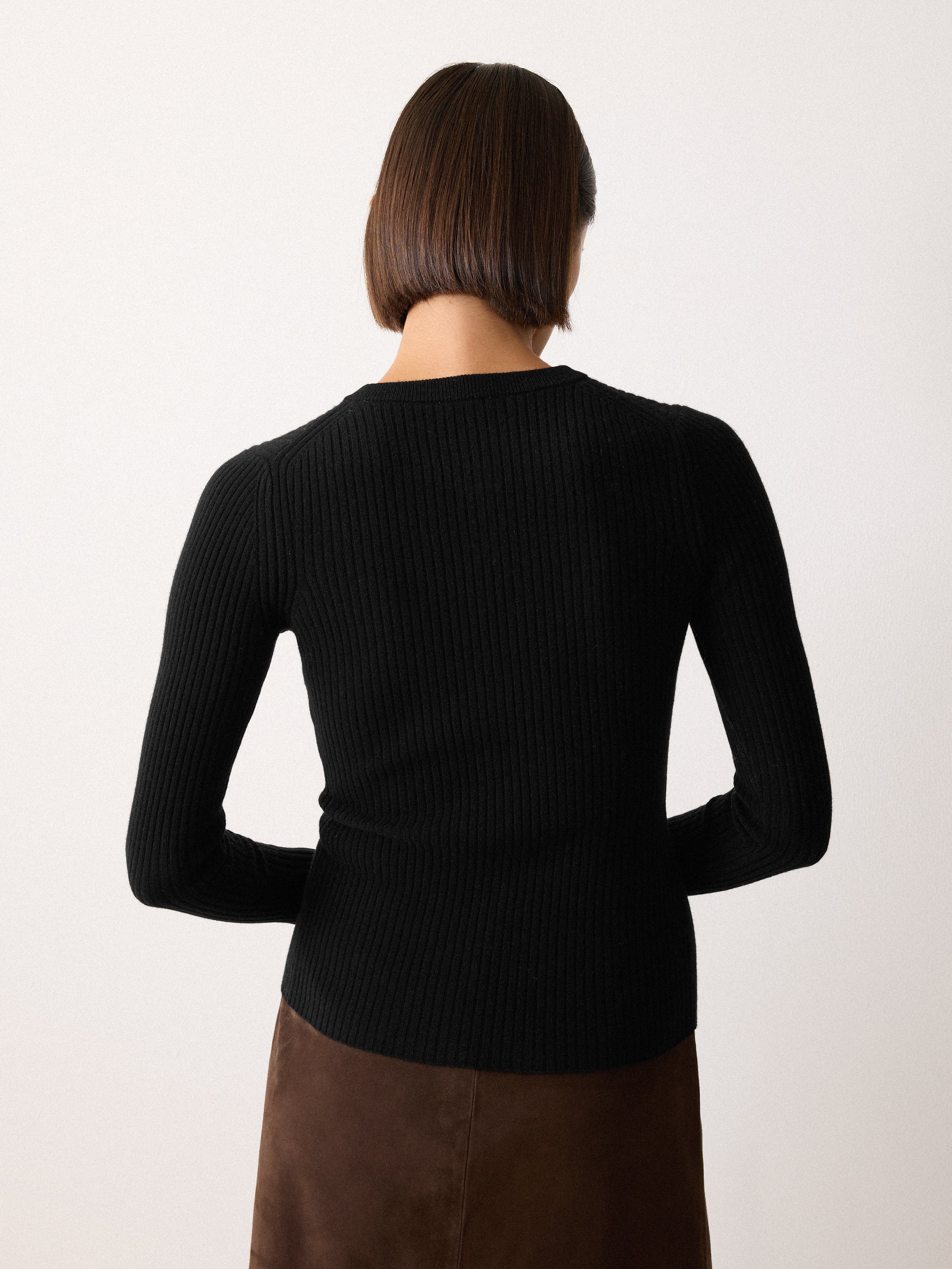 Multi Button Rib Knit Cardigan | Black - Image 4