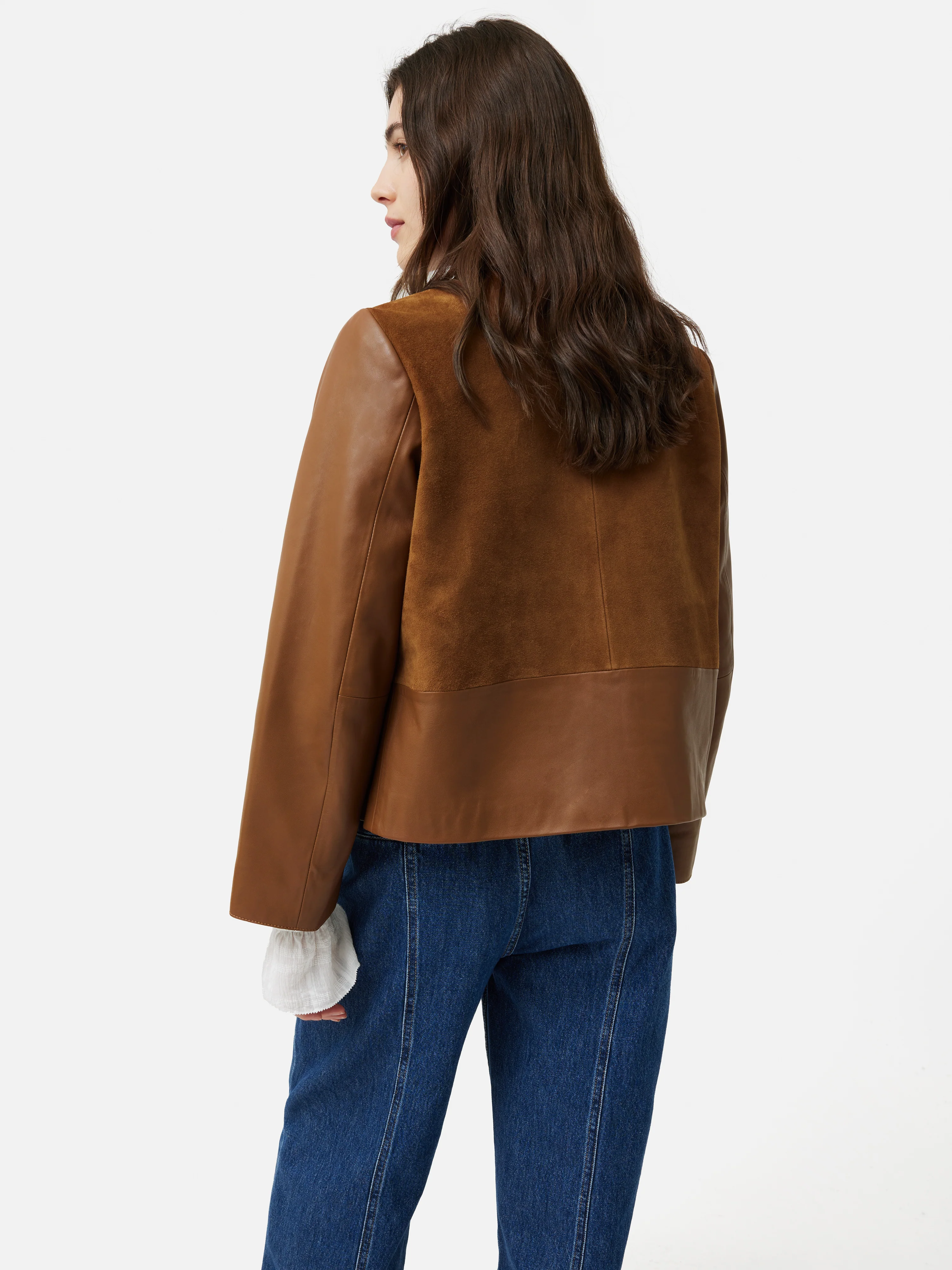 Nakoa Leather Mix Jacket | Tan - Image 5