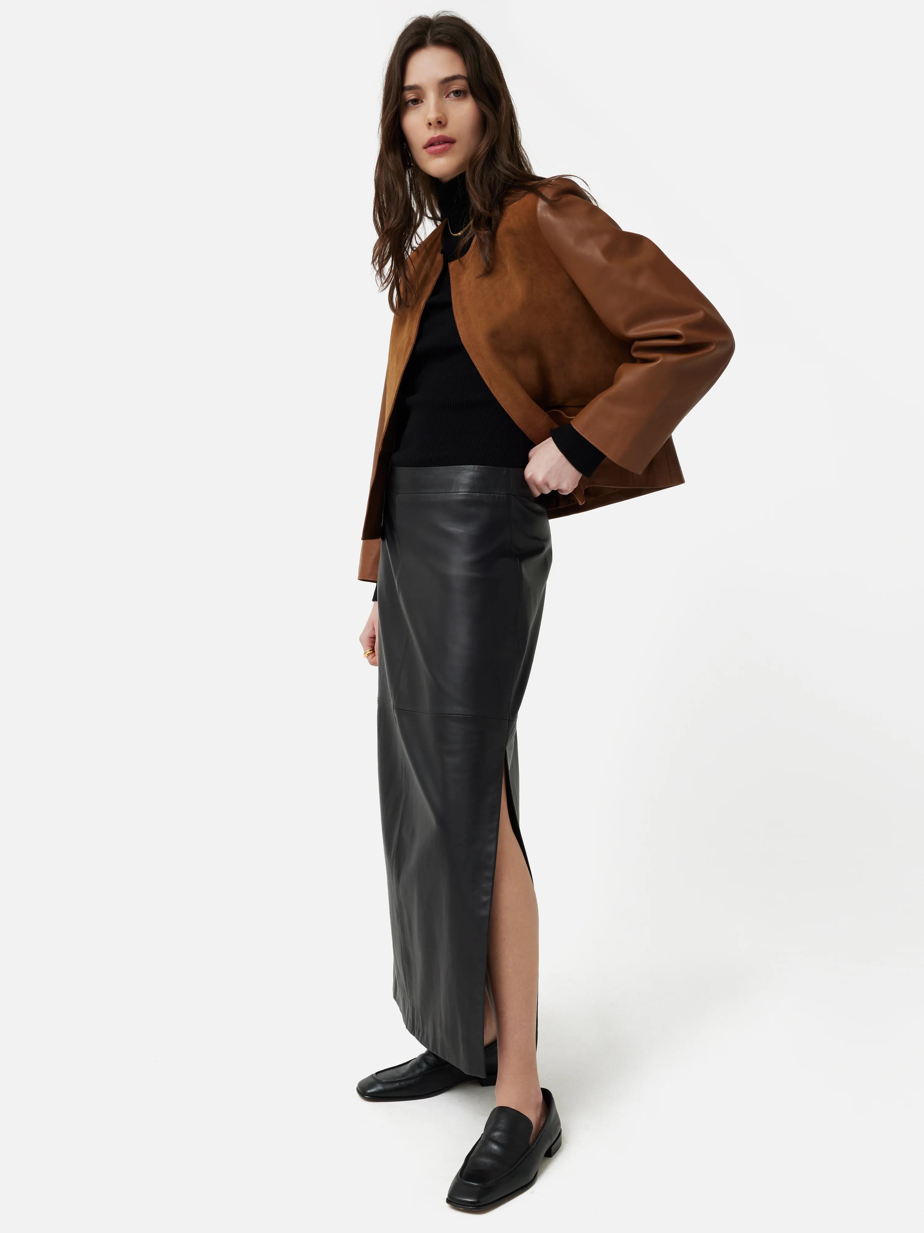 Nakoa Leather Mix Jacket | Tan - Image 6